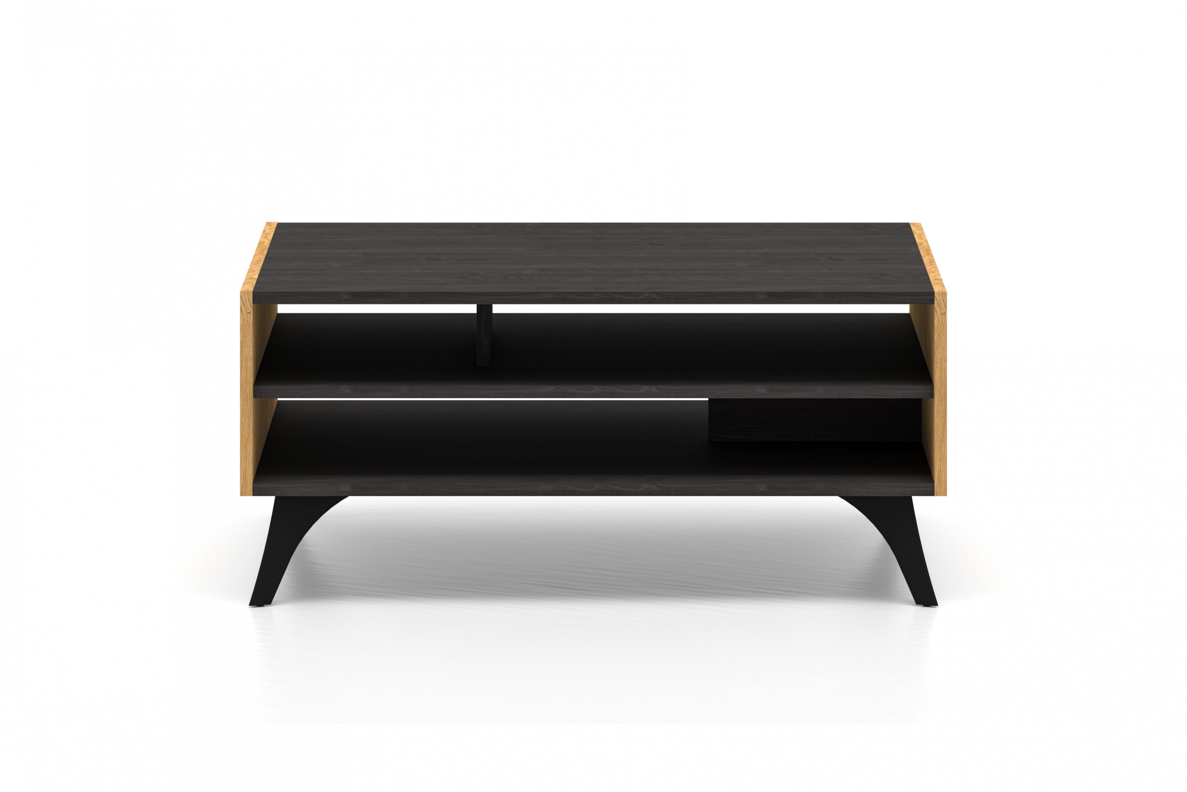 Konferenční stolek Natina 07 90x60 cm - dub baltic dune / černý jasan portland stolek kawowy Natina 07 - 90x60 cm - dub baltic dune / jasan portland černá