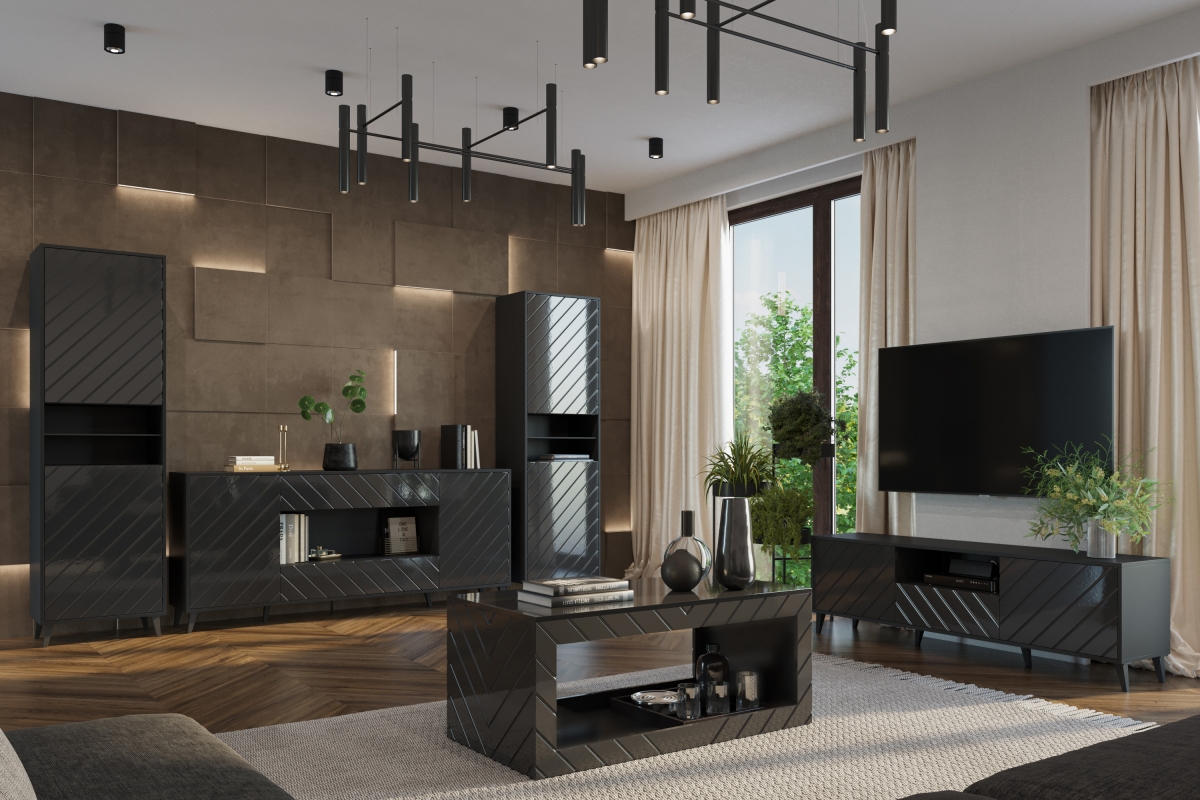 Konferenční stolek Parisja - černý lesk Konferenční stolek Paris - Černý lesk - Aranžace 2