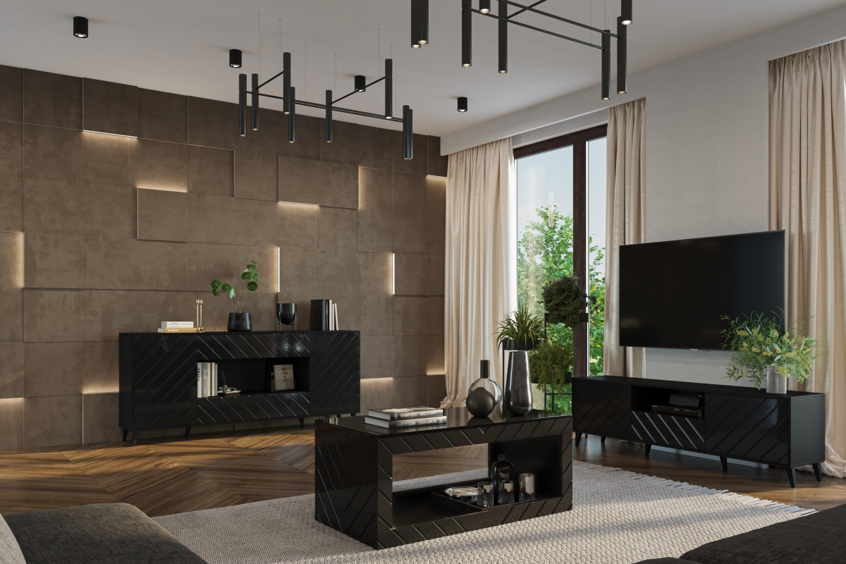 Konferenční stolek Parisja - černý lesk Konferenční stolek Paris - Černý lesk - Aranžace 3