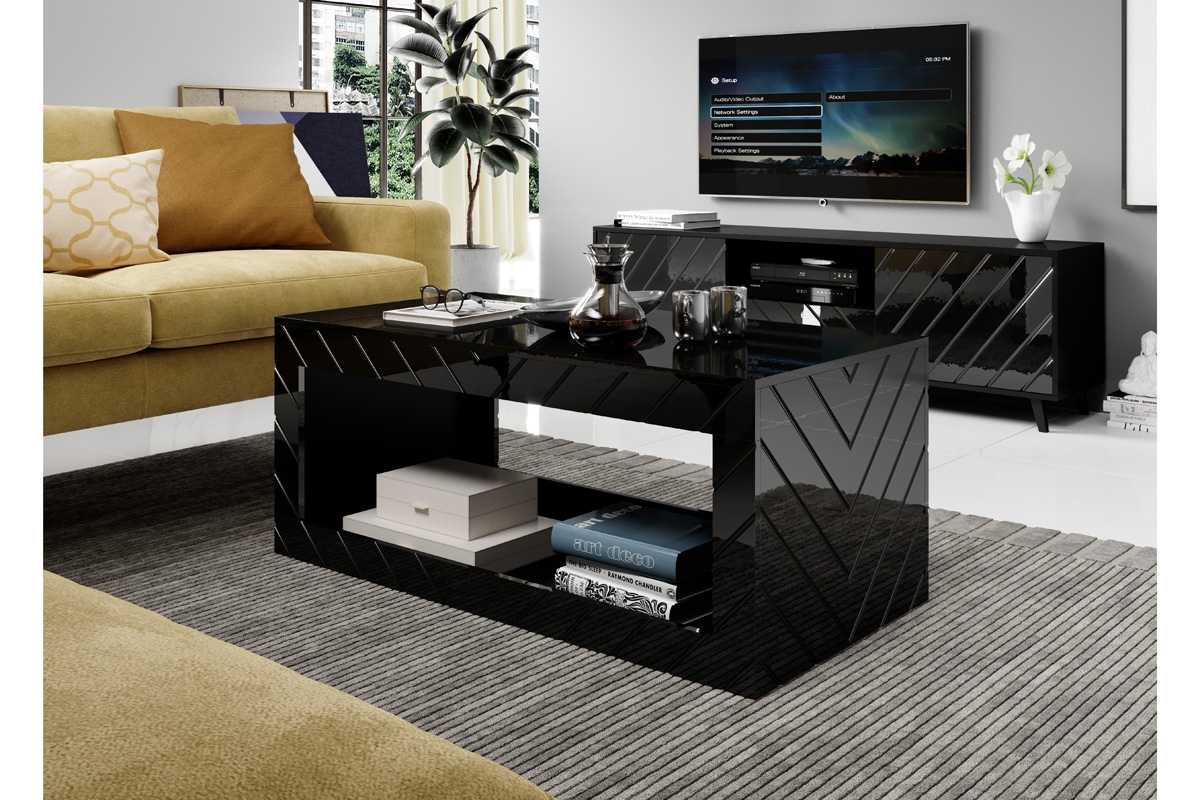 Konferenční stolek Parisja - černý lesk Kávový Stolek