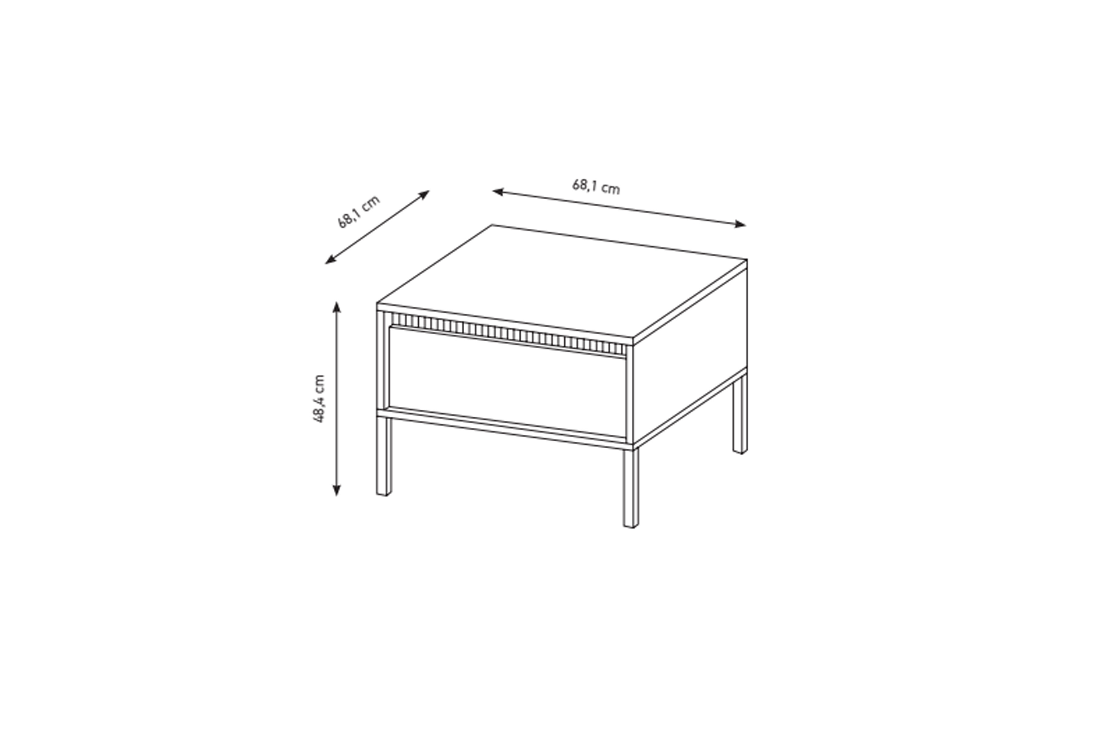 Konferenční stolek Sanos 68x68 cm - černá stolek kawowy Sanos z szuflada - 68x68 cm - černá