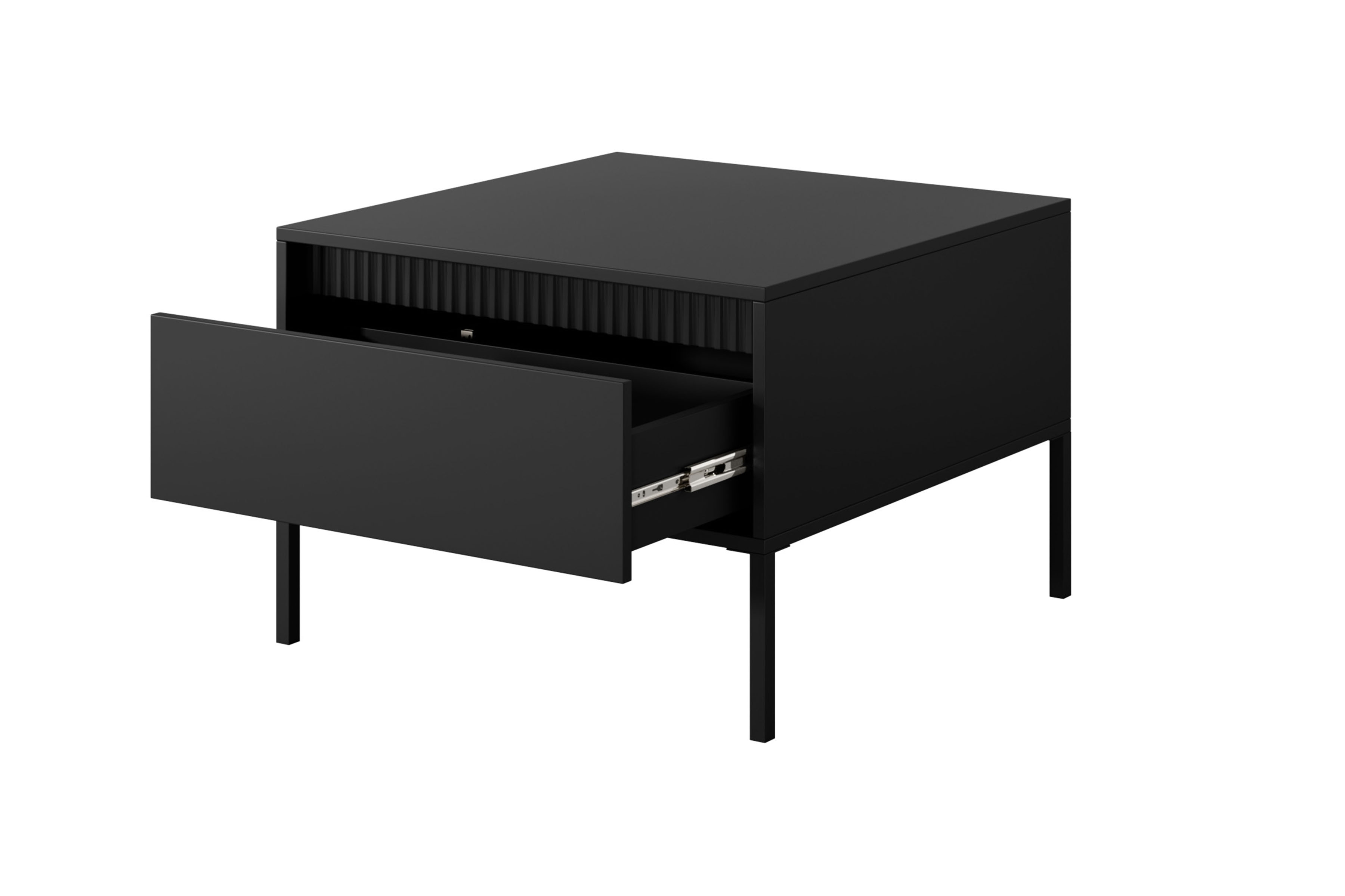 Konferenční stolek Sanos 68x68 cm - černá stolek kawowy Sanos z szuflada - 68x68 cm - Černý