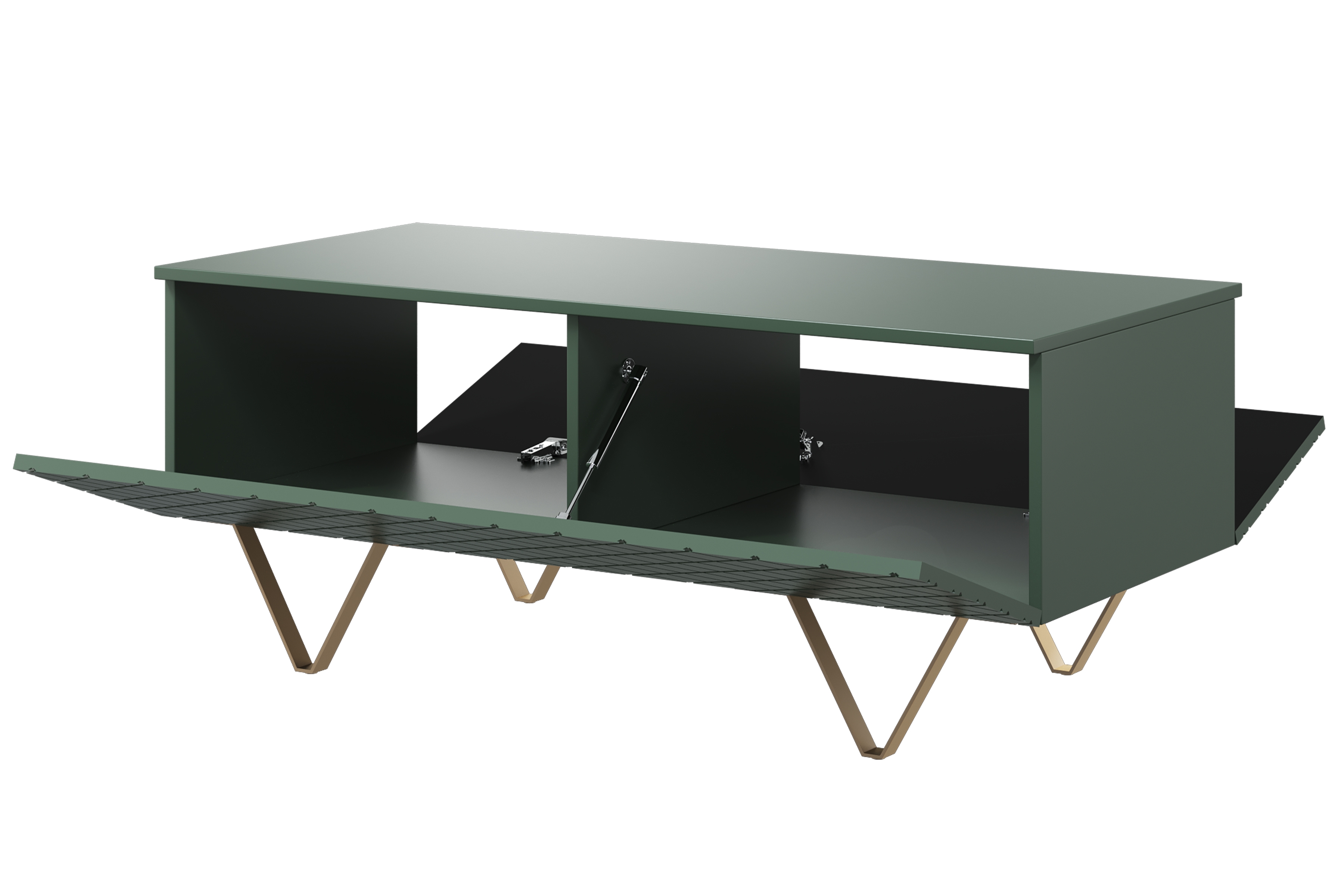 Konferenční stolek Scalia 120 2K s úložným prostorem - labrador mat / zlaté nohy stolek kawowy Scalia 120 2K s úložným prostorem - labrador mat / zlaté Nohy