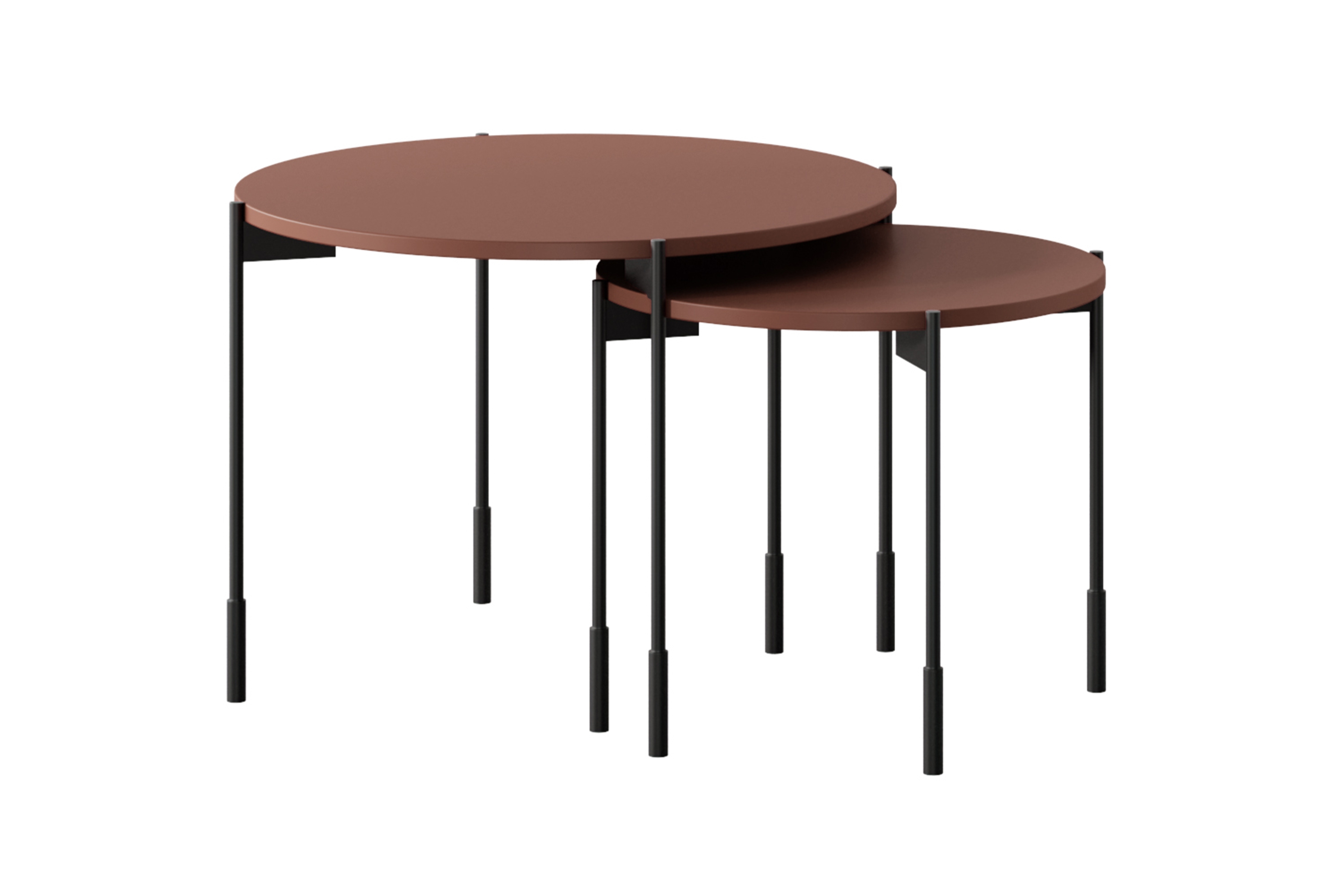 Odkladací stolík Sonatia 45 cm - burgundová Konferenčný stolík Sonatia 45 cm okragly na kovových nohách - burgund