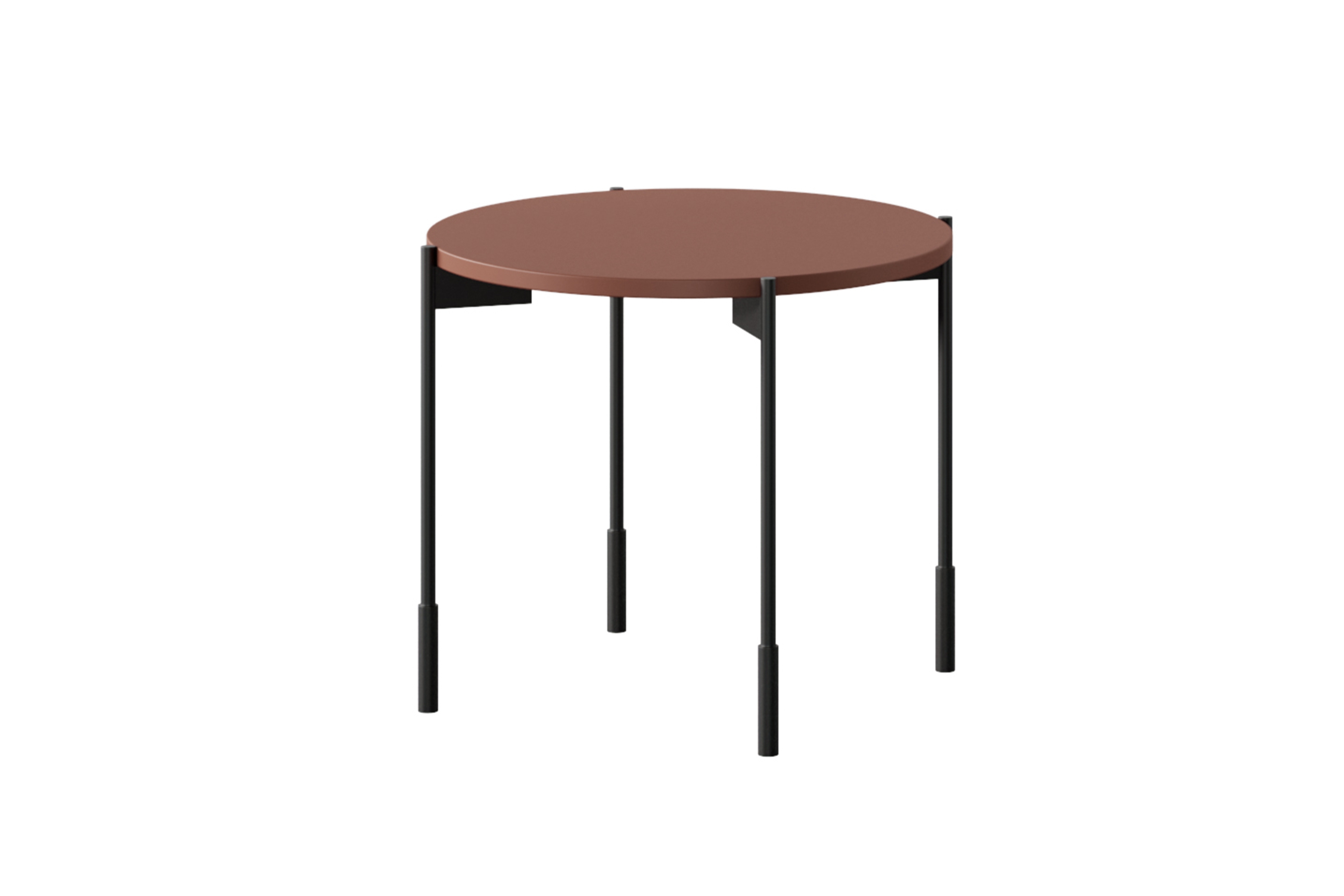 Odkladací stolík Sonatia 45 cm - burgundová Konferenčný stolík Sonatia 45 cm okragly na kovových nohách - burgund