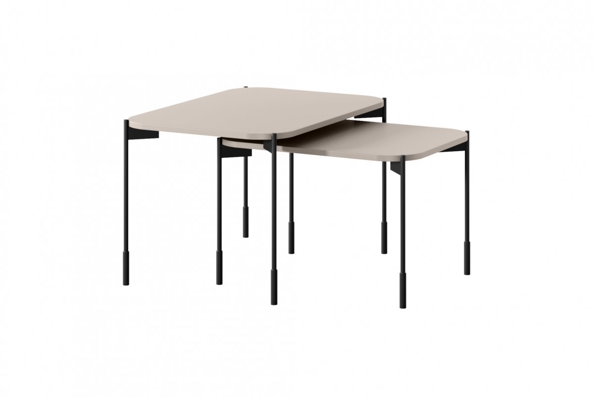 Konferenční stolek Sonatia 70x50 cm - kašmír stolek kawowy Sonatia 70 cm prostokatny na kovových nohách - kašmír