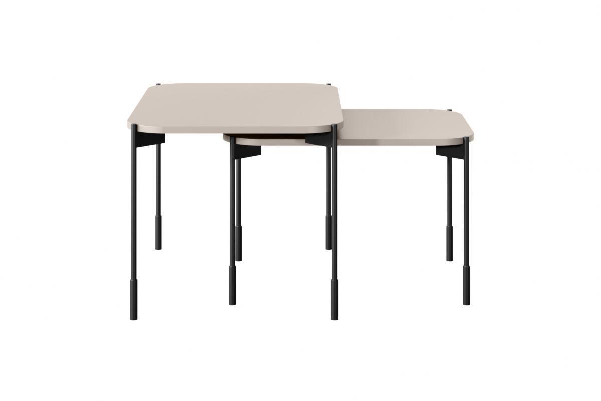 Konferenční stolek Sonatia 70x50 cm - kašmír stolek kawowy Sonatia 70 cm prostokatny na kovových nohách - kašmír