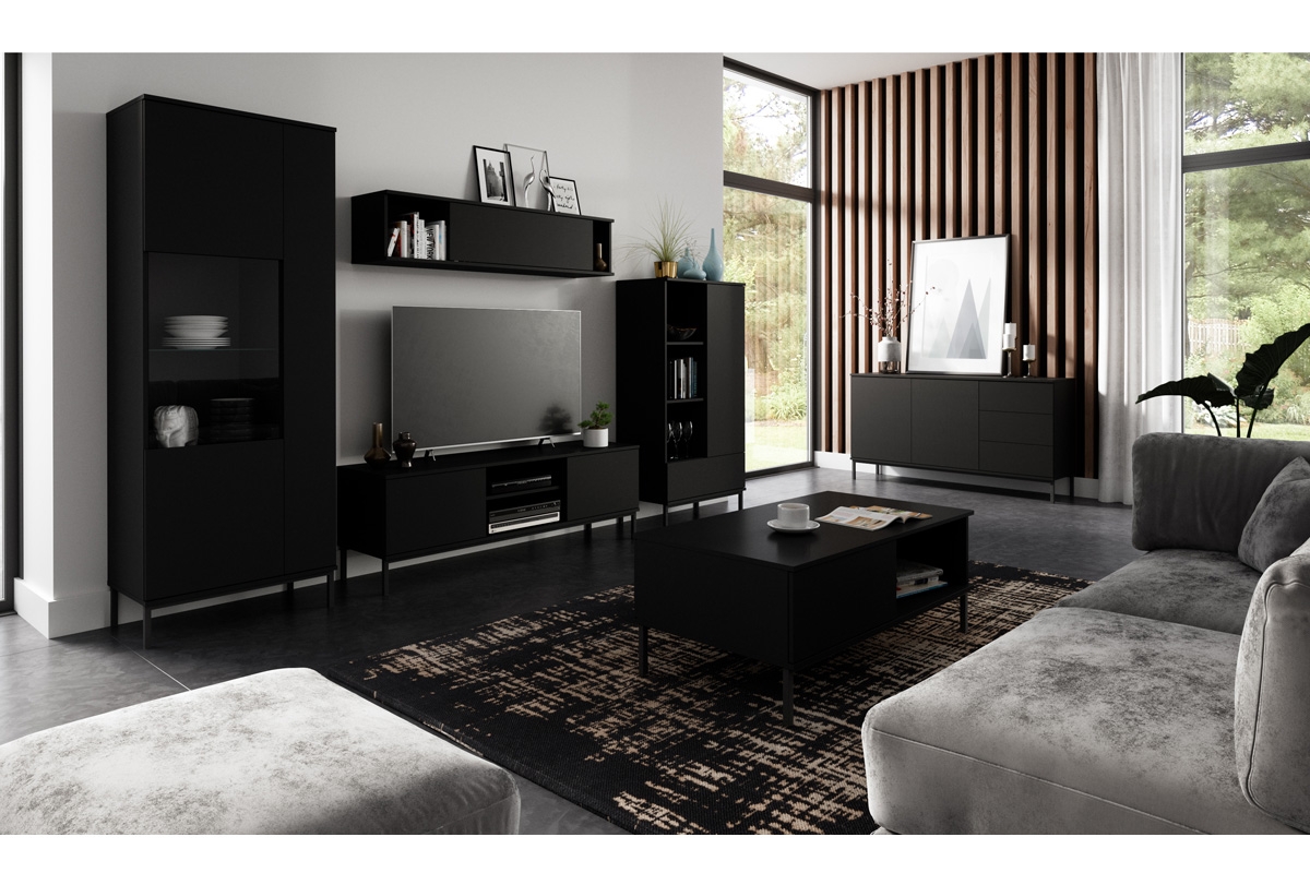 Konferenčný stolík Tristal - čierny mat stoli Troceľ