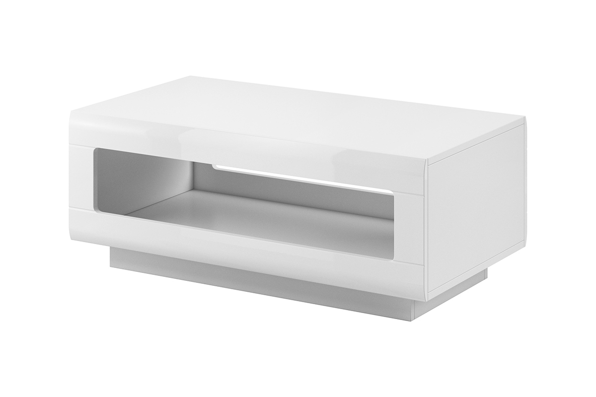 Konferenční stolek Tulsa 99 - 110 cm - bílá / bílý lesk Bílý Konferenční stolek
