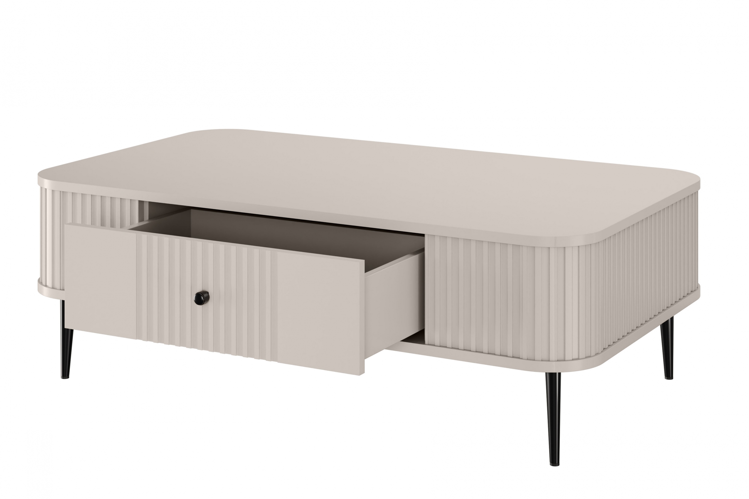 Konferenčný stolík Vespera 103x60 cm - kašmírová / čierne nožičky Konferenčný stolík z szuflada Vesper 103x60 cm - kašmír / čierny nožičky