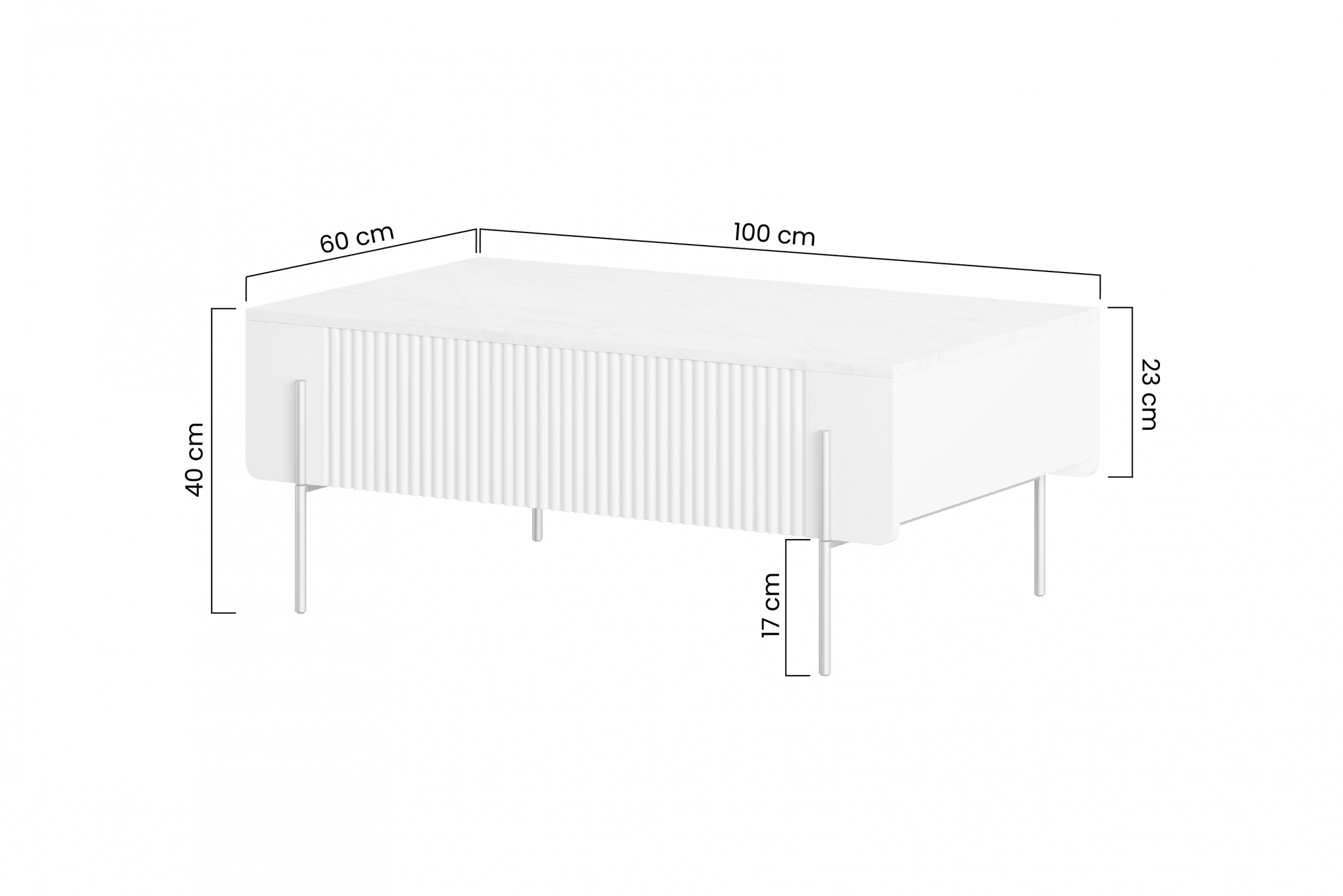Konferenční stolek Malmi 100 cm se zásuvkami - kašmírová / crema bianca / černé nožky stolek kawowy se zásuvkami Malmi 100 cm - kašmír / crema bianca / černá nozki