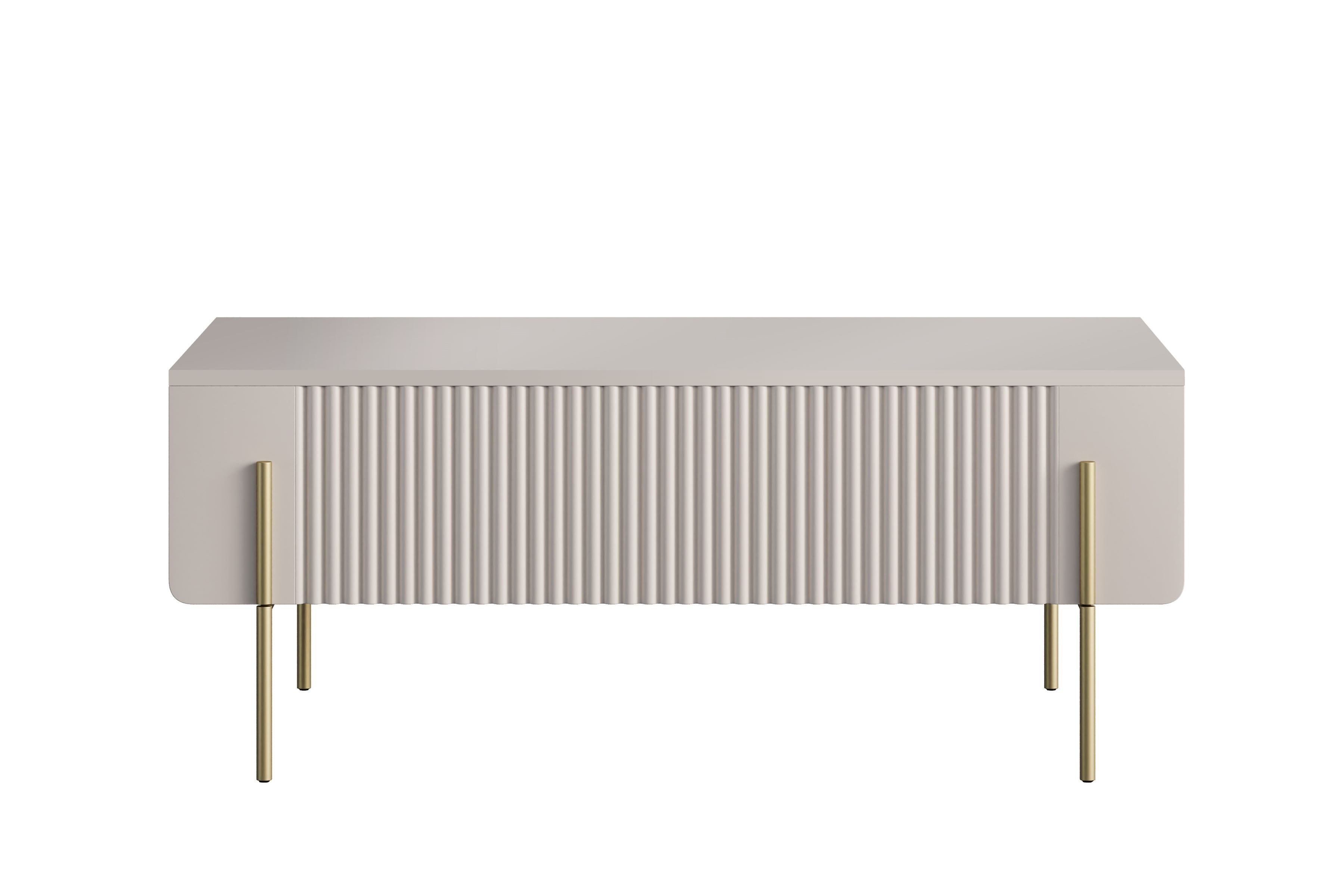 Konferenční stolek Malmi 100 cm se zásuvkami - kašmírová / zlaté nožky stolek kawowy se zásuvkami Malmi 100 cm - kašmír / zlote nozki