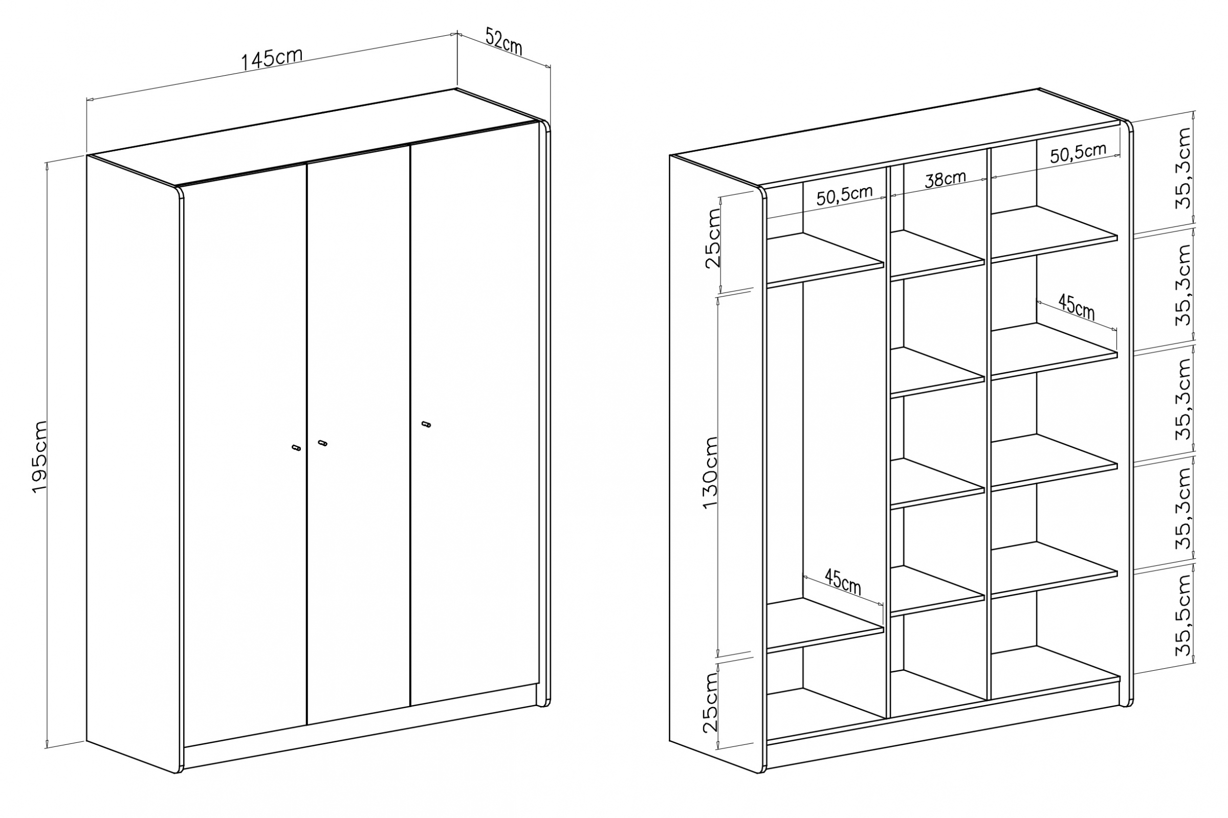 Šatníková skriňa Alessio 145 cm - béžová / dub olejovaný Skriňa Alessio 1 - 145 cm - Béžová Pieskový / Dub olejowany