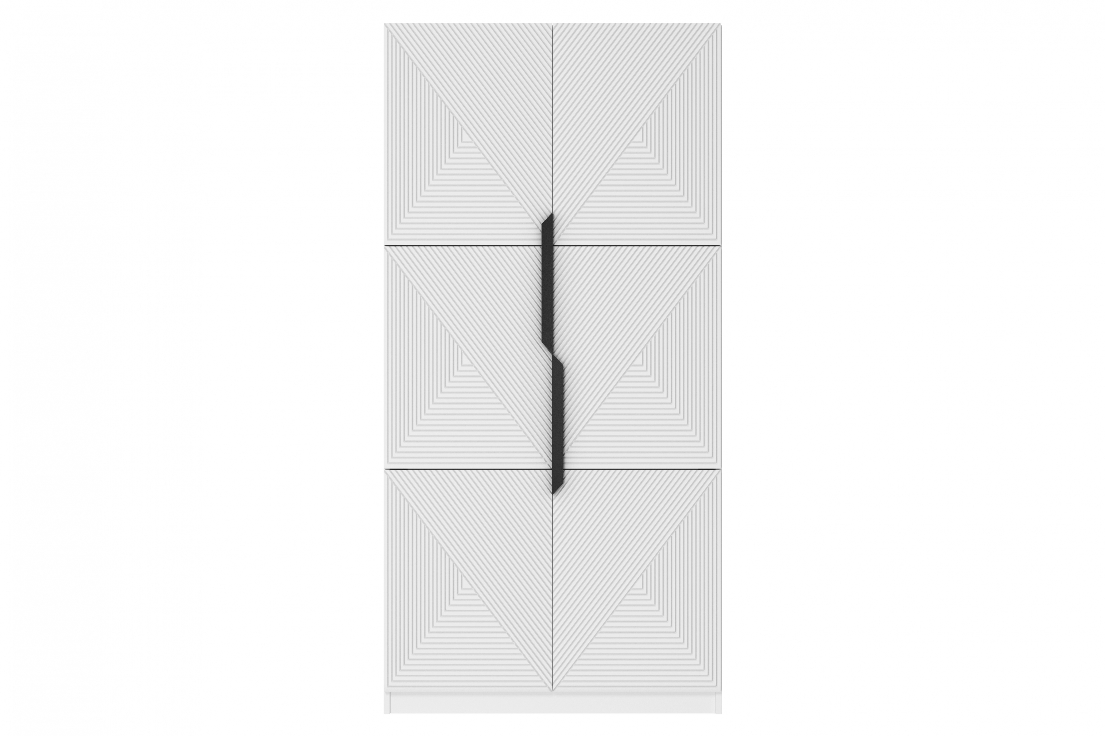 Skříň Asha 100 cm - bílý mat / černé kovové úchytky skříň Asha 100 cm s frézovanou přední částí i metalowymi uchwytami- bílý mat / černá Úchytky