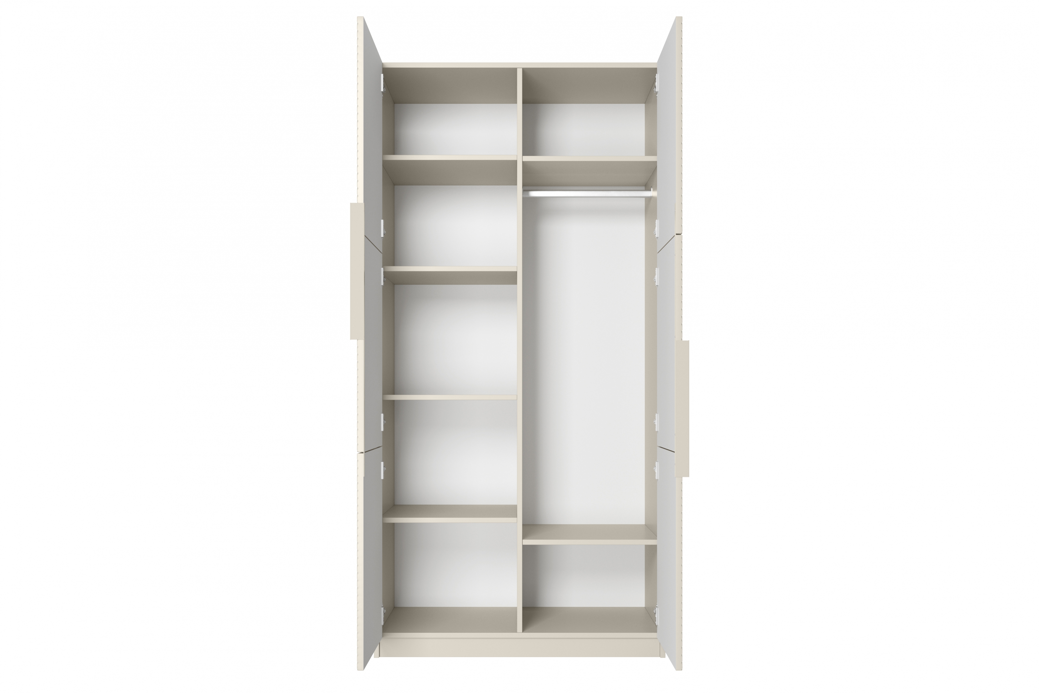 Skriňa Asha 100 cm - kašmírová / kašmírové úchytky Skriňa Asha 100 cm s frézovaným frontom i metalowymi uchwytami- kašmír / kaszmirowe úchyty