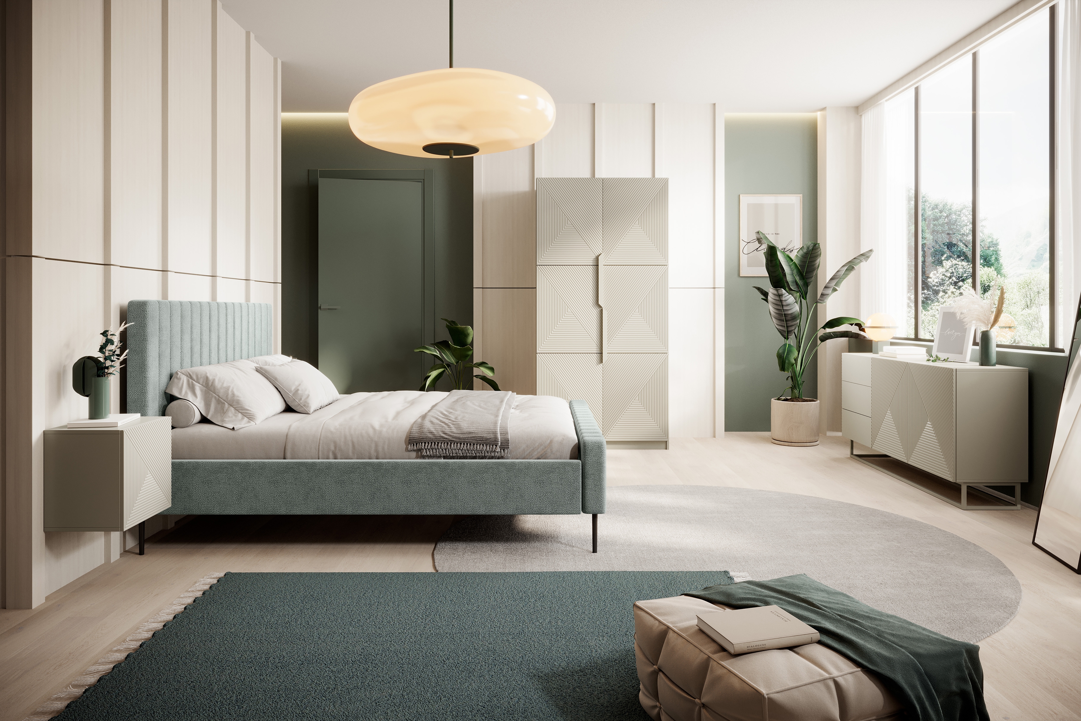 Skriňa Asha 100 cm - kašmírová / kašmírové úchytky Skriňa Asha 100 cm s frézovaným frontom i metalowymi uchwytami- kašmír / kaszmirowe úchyty