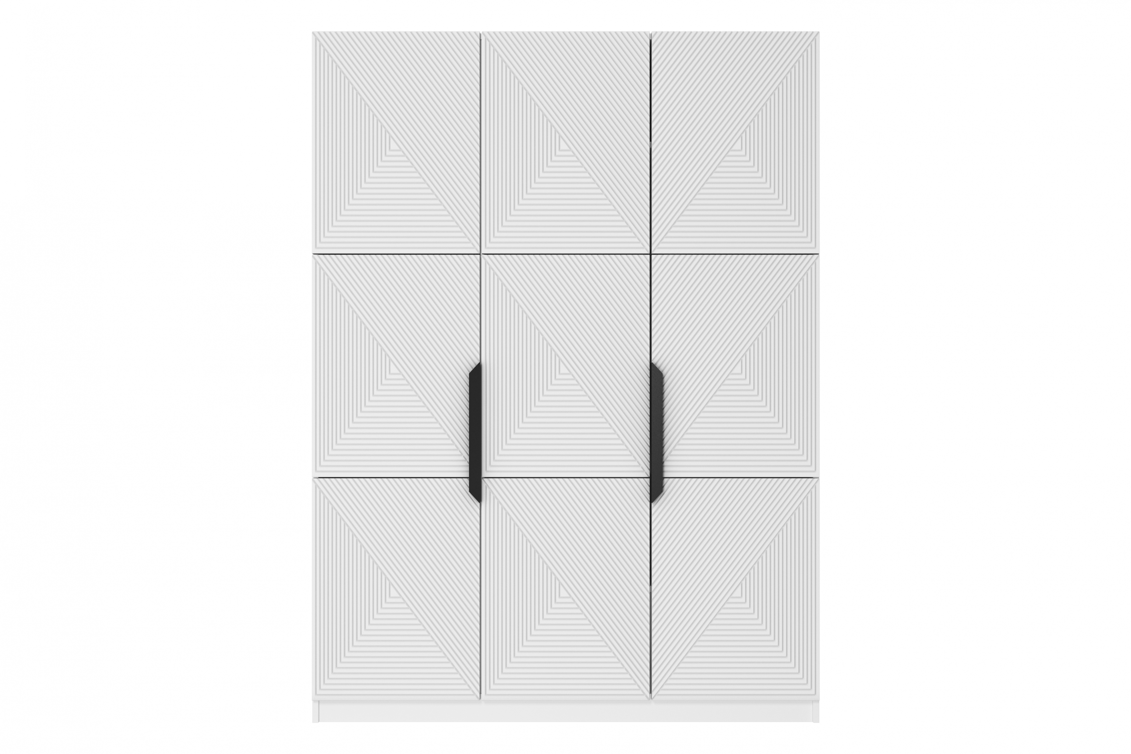 Skříň Asha 150 cm - bílý mat / černé kovové úchytky skříň Asha 150 cm z metalowymi uchwytami - bílý mat / černá Úchytky