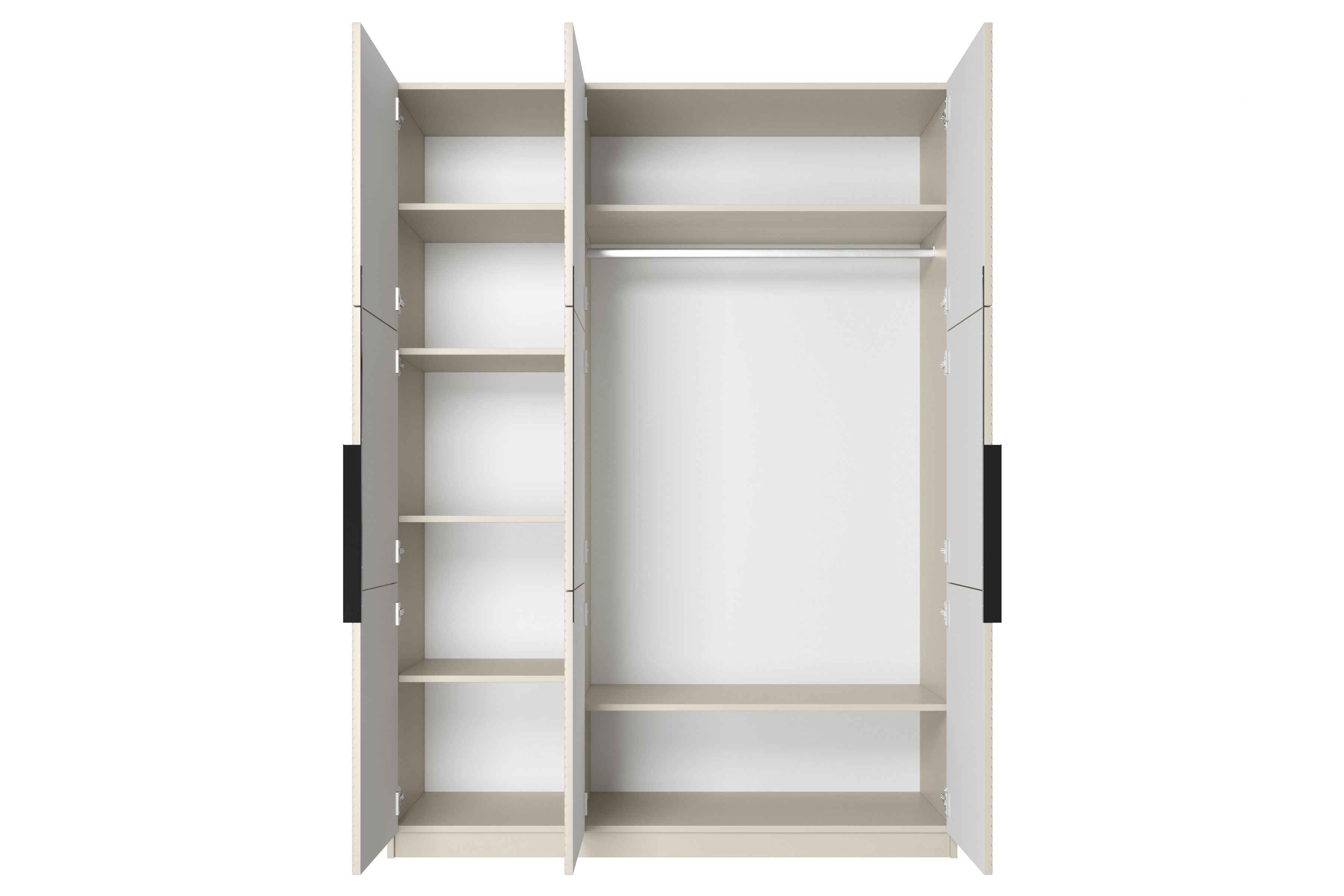 Skriňa Asha 150 cm - kašmírová / čierne úchytky Skriňa Asha 150 cm z metalowymi uchwytami - kašmír / čierny úchyty