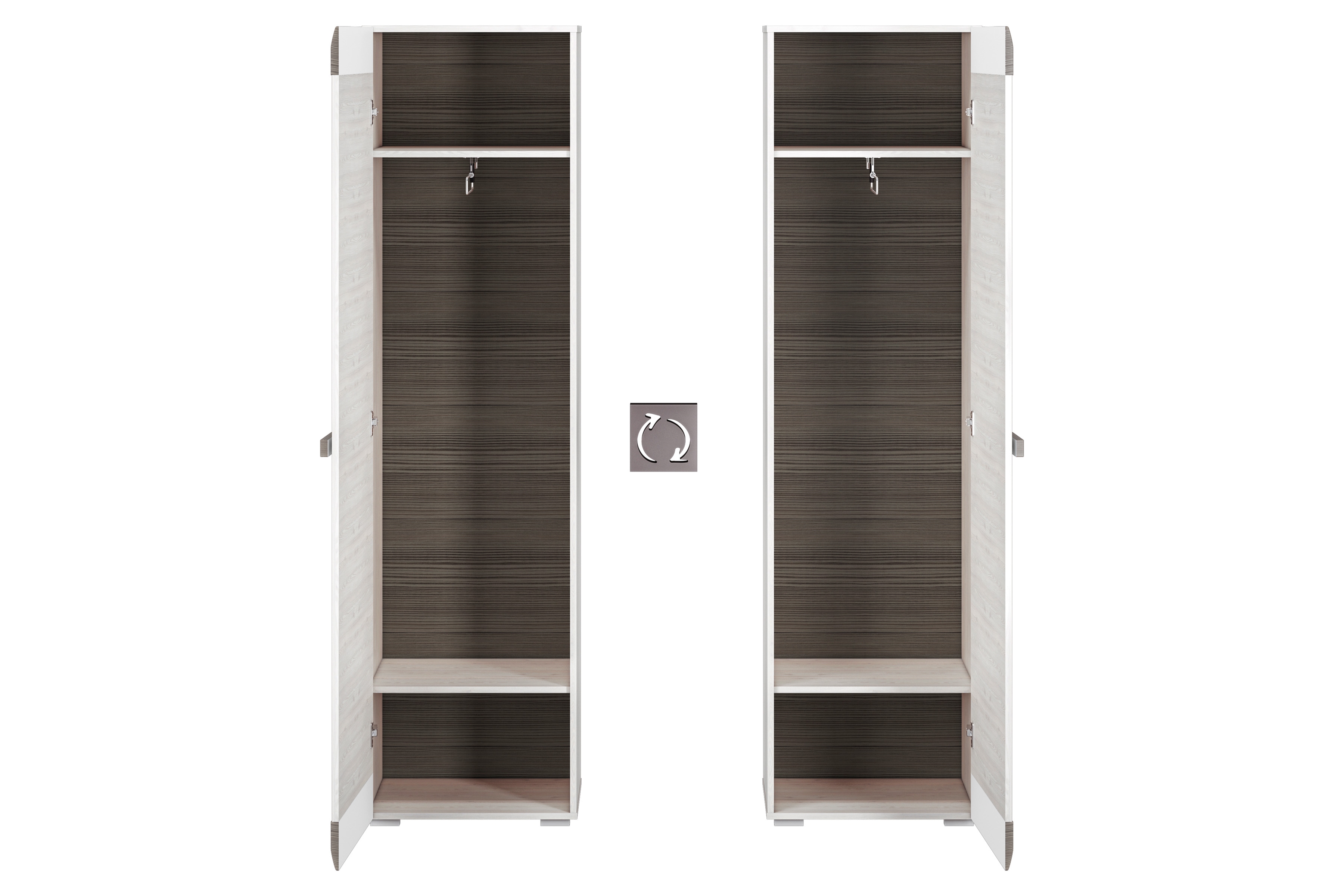 skříň Tonemo 19 jednodveřová 55 cm - borovice sNezna / new grey skříň Blanco 19 jednodveřová 55 cm - Borovice sNezna / new grey