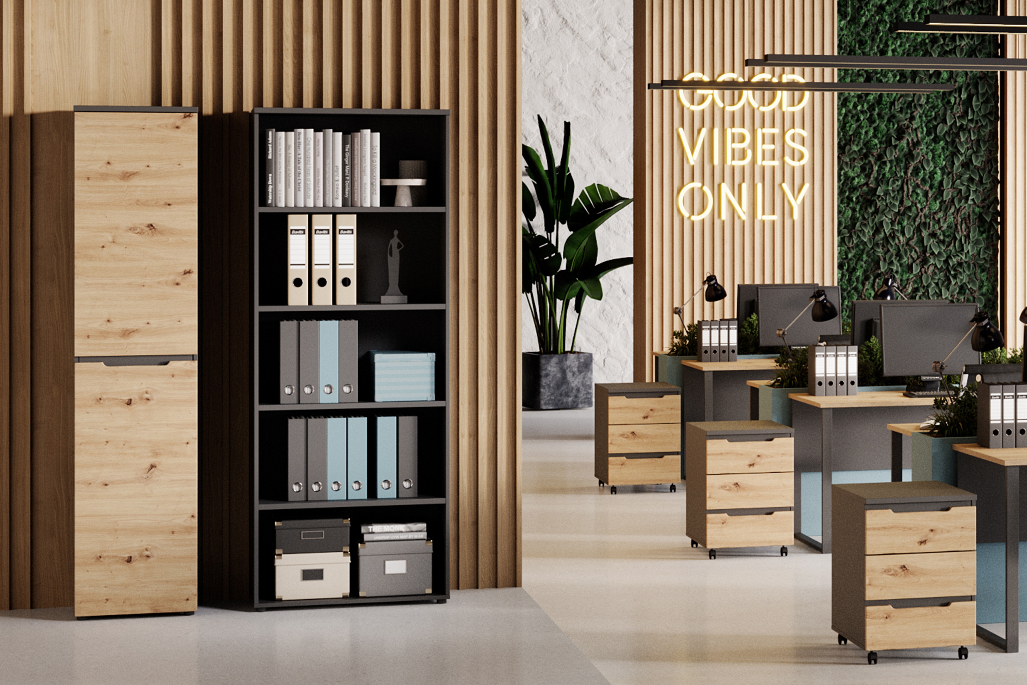 Skříň Brego 45 cm - dub artisan / grafitová skříň Brego 45 cm - dub artisan/grafit