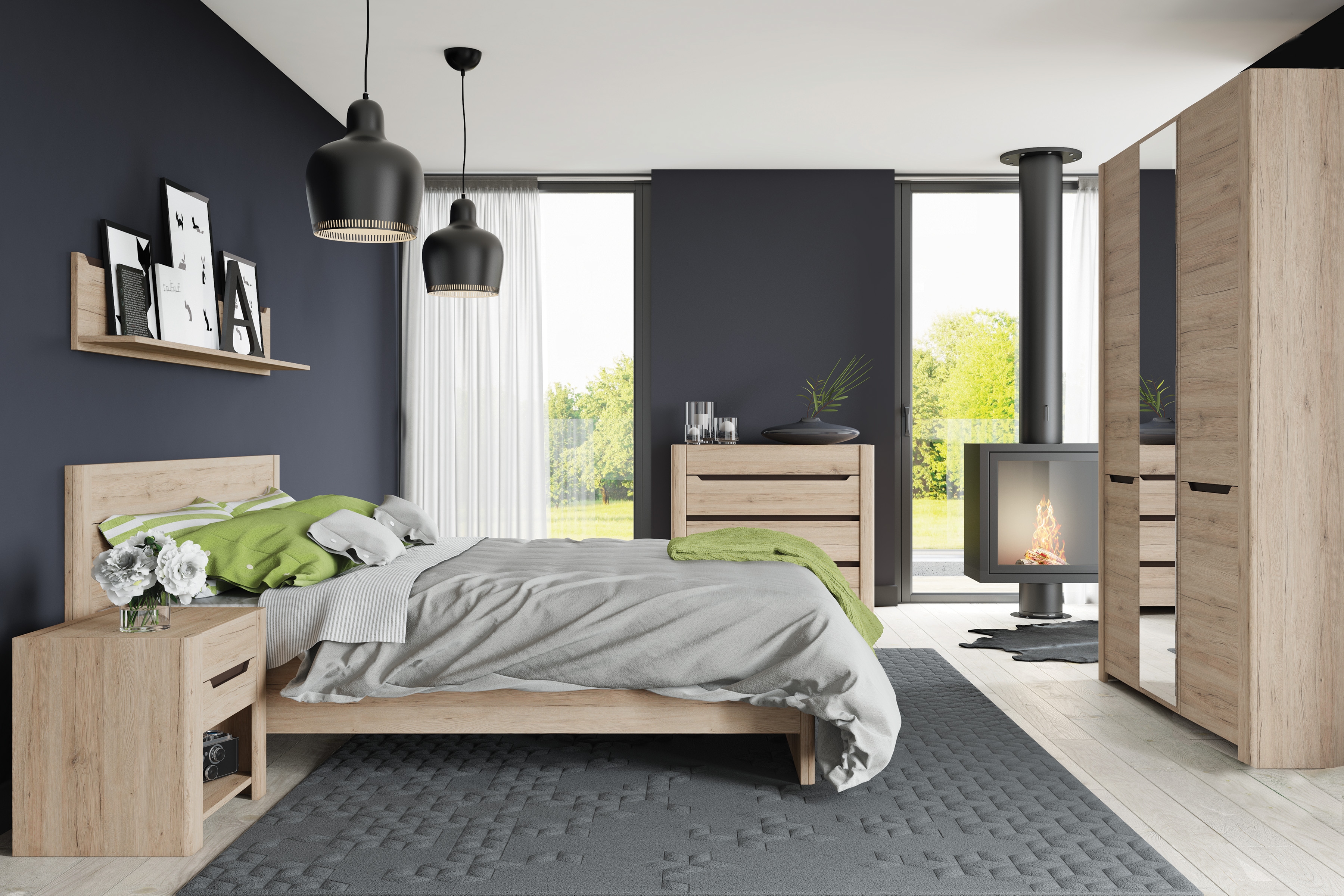 Skriňa Desjo 06 Skriňa trojdverová Desjo 06 - Dub San Remo / Hnedá uni