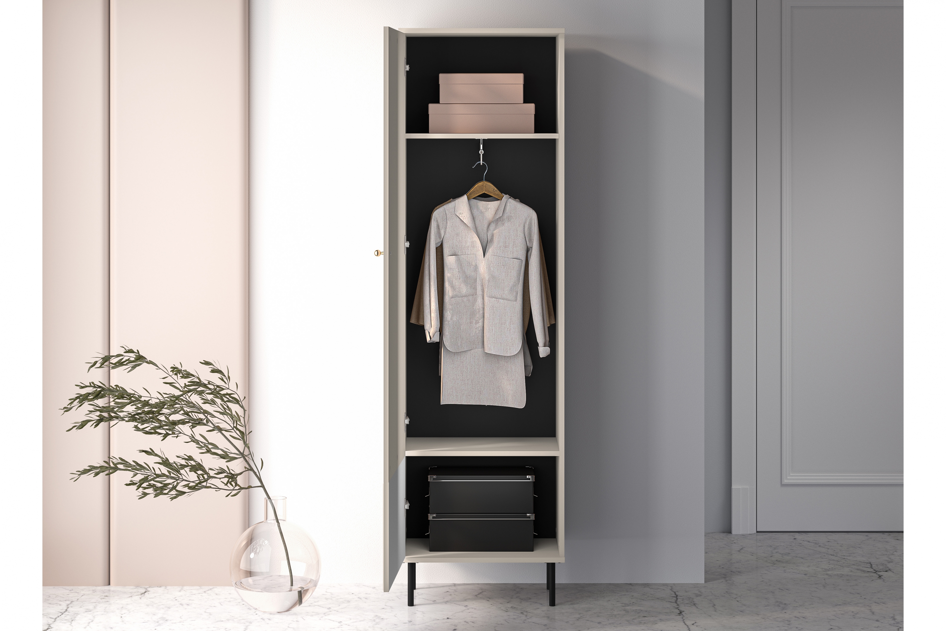 Předsíňová skříň Jamuzi 55 cm - kašmír skříň do předsíně Jamuzi 12 - 55 cm - kašmír