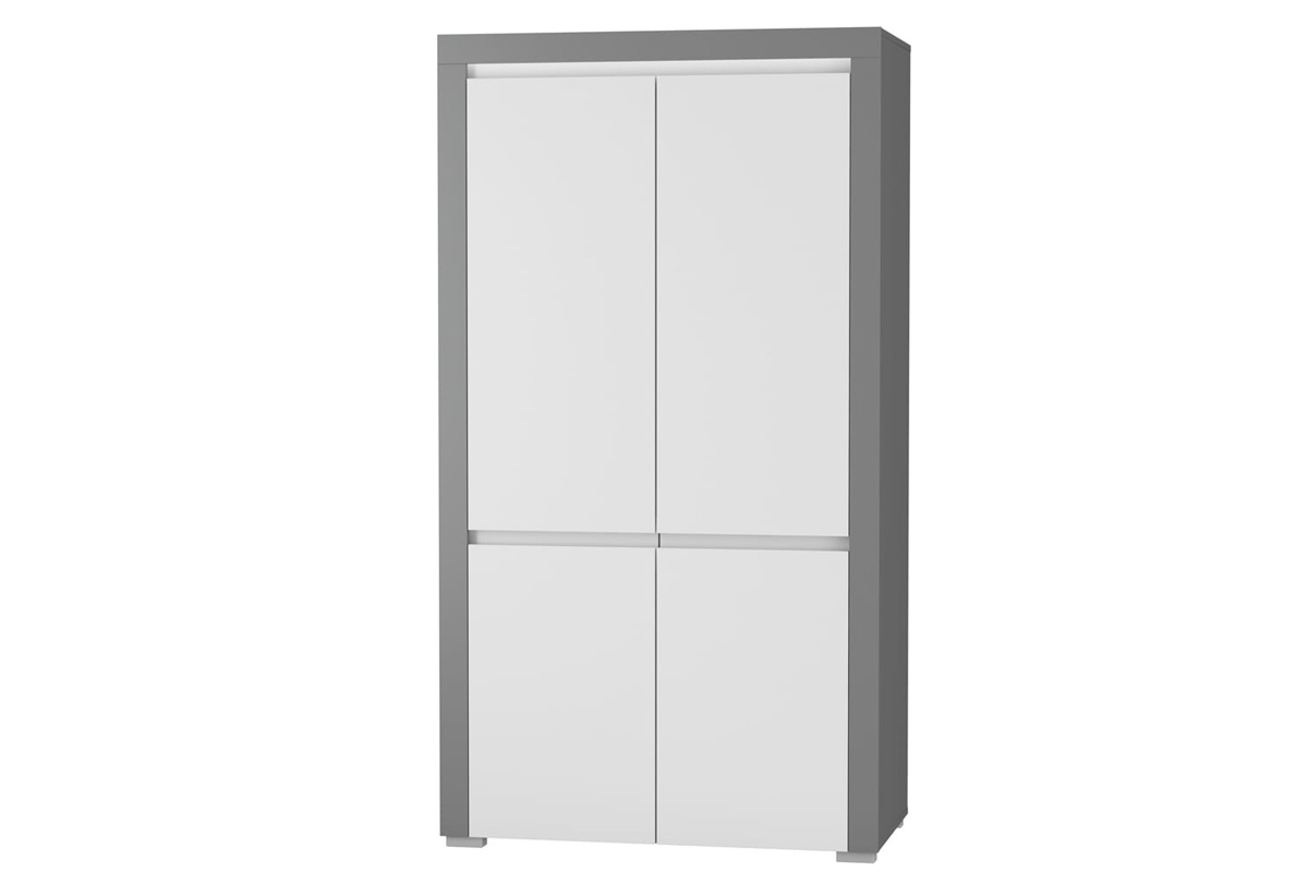 Skriňa Alabama ABS -1 biely mat / Šedý mat Dvojdverová skriňa Alabama ABS-1 biely mat / Šedý mat