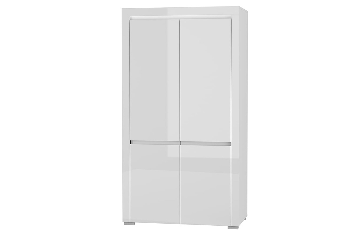 Šatní skříň Alaska AAS-1 - bílý lesk / bílý mat Bílá Skříň na vysoký lesk 