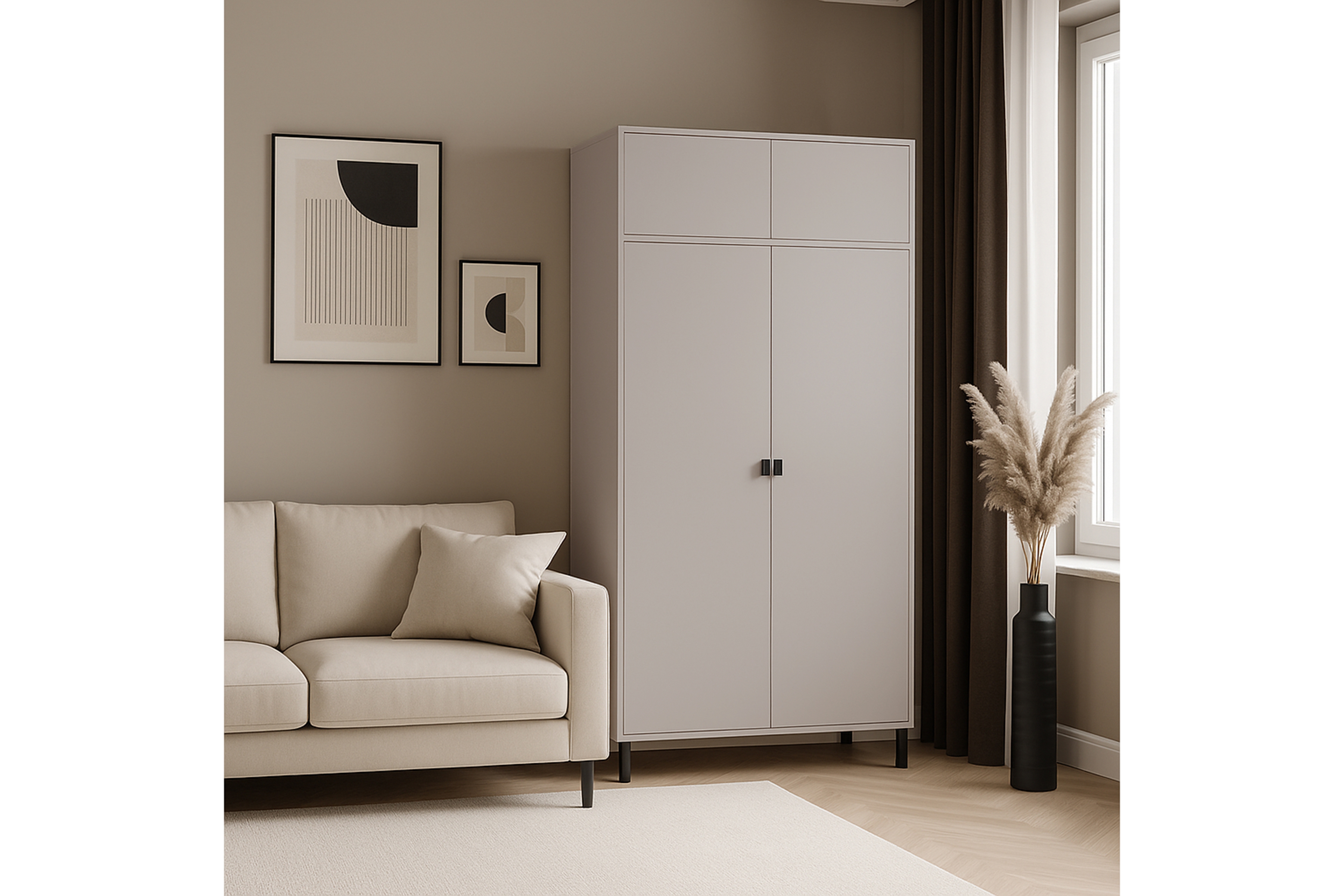 Dvoudveřová skříň Cremona - písková béžová skříň dvoudveřová Cremona - béžová Pískový 