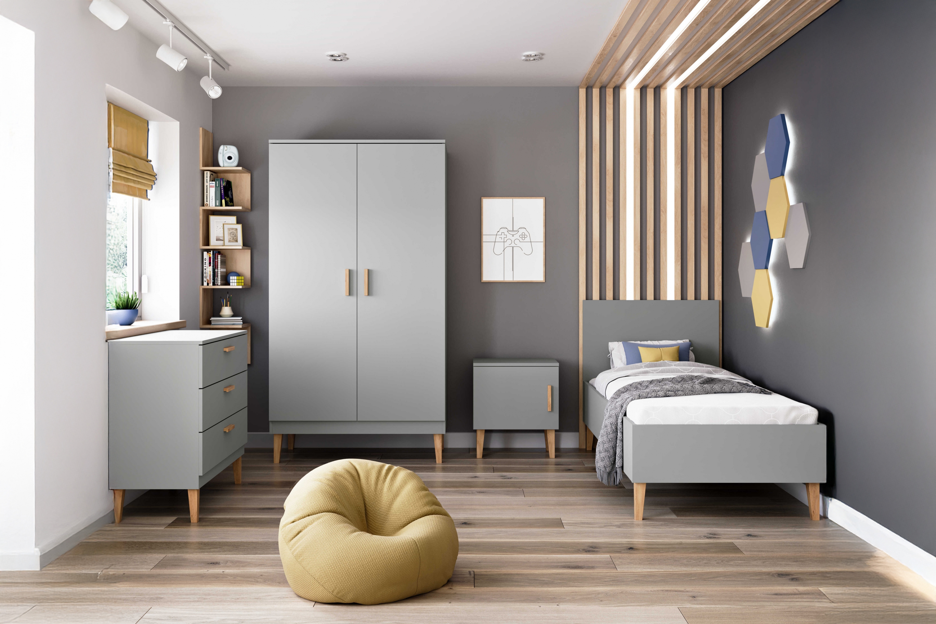 Dětská skříň Balio 100 cm - šedá skříň dziecieca Balio 100 cm - šedá