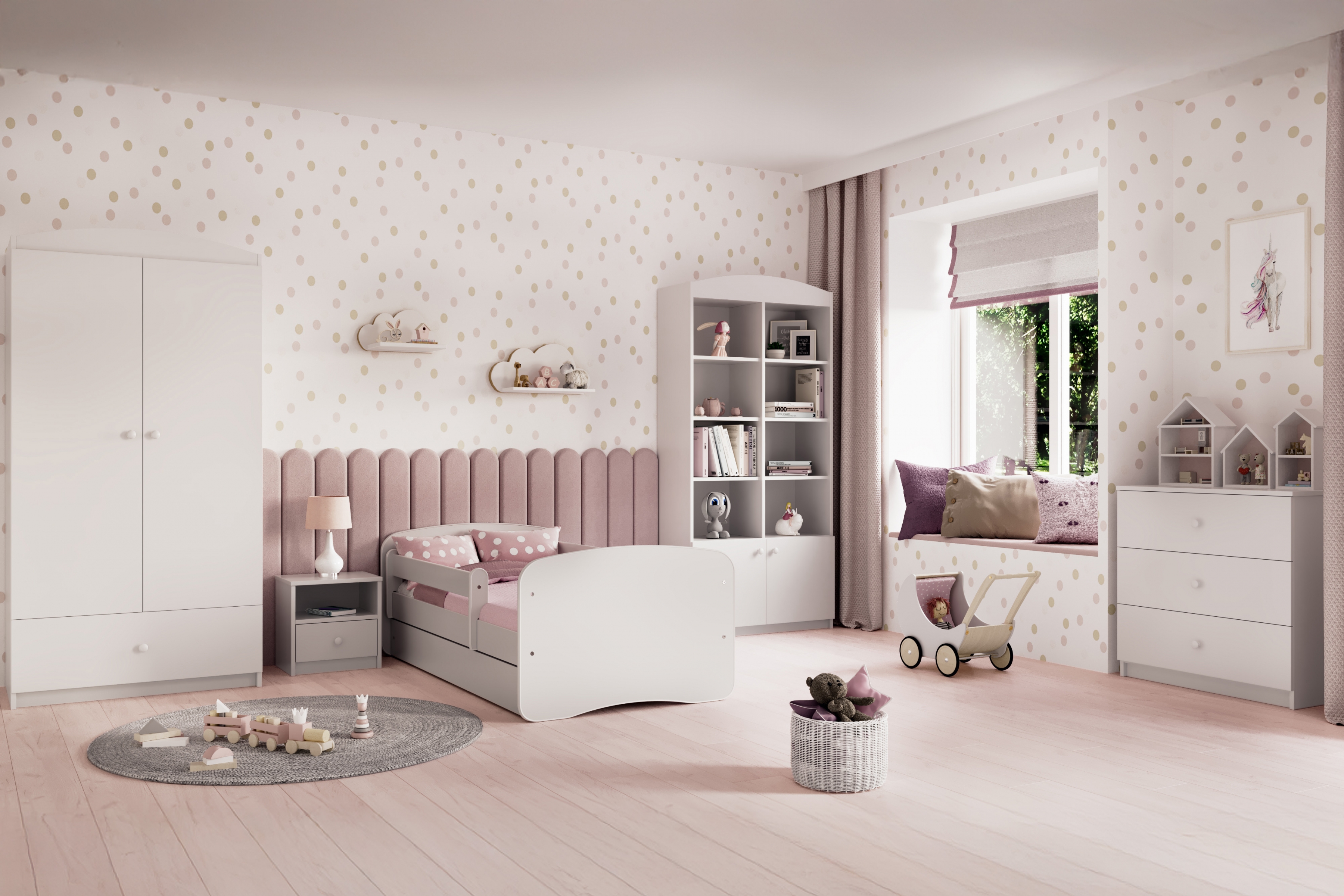 Dětská skříň Bonzo 90 cm se zásuvkou - bílá skříň dziecieca Bonzo 90 cm z szuflada - bílá