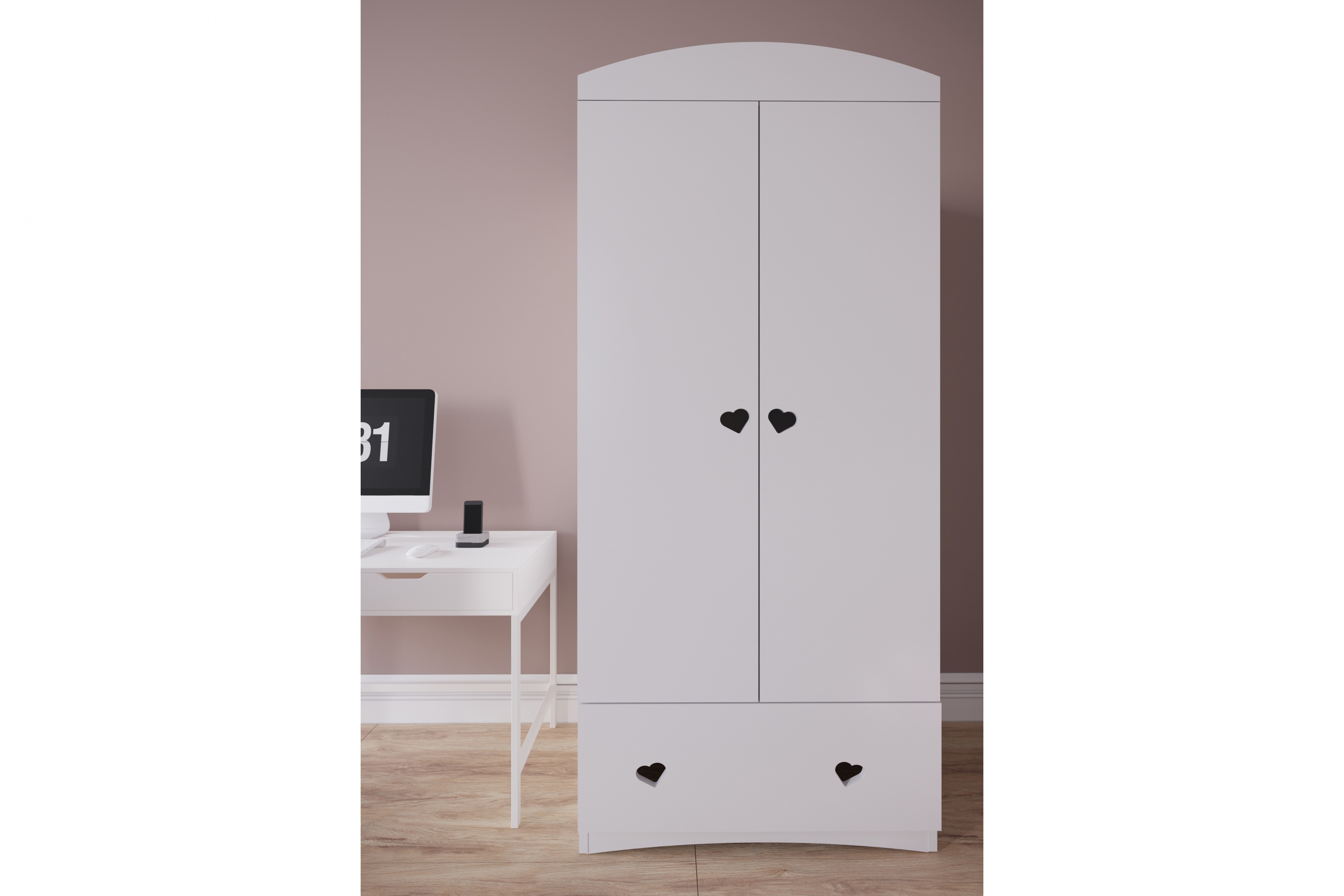 Detská šatníková skriňa Pateri 90 cm - biela Skriňa dziecieca Pateri 90 cm - Biely