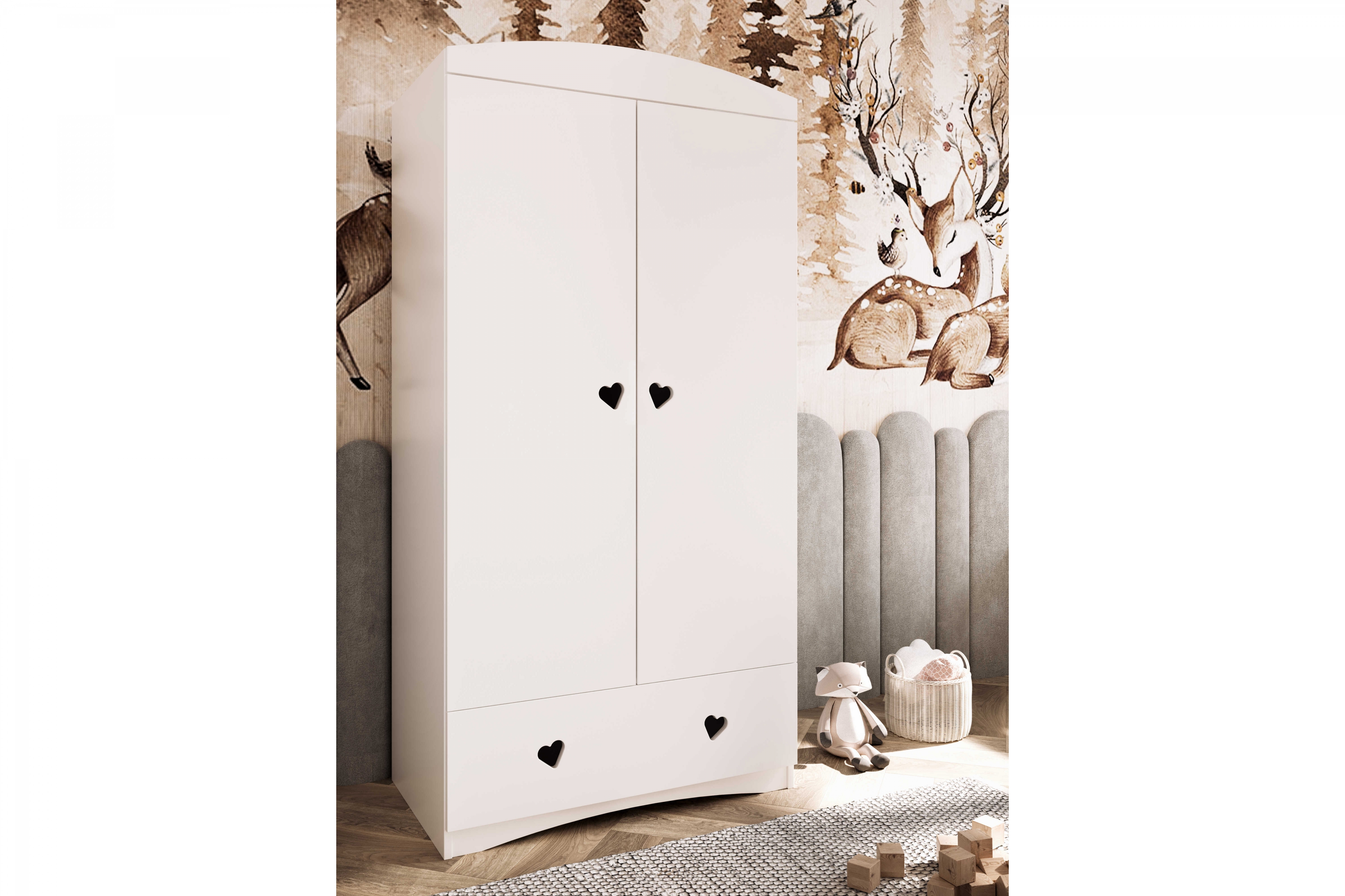 Detská šatníková skriňa Pateri 90 cm - biela Skriňa dziecieca Pateri 90 cm - Biely