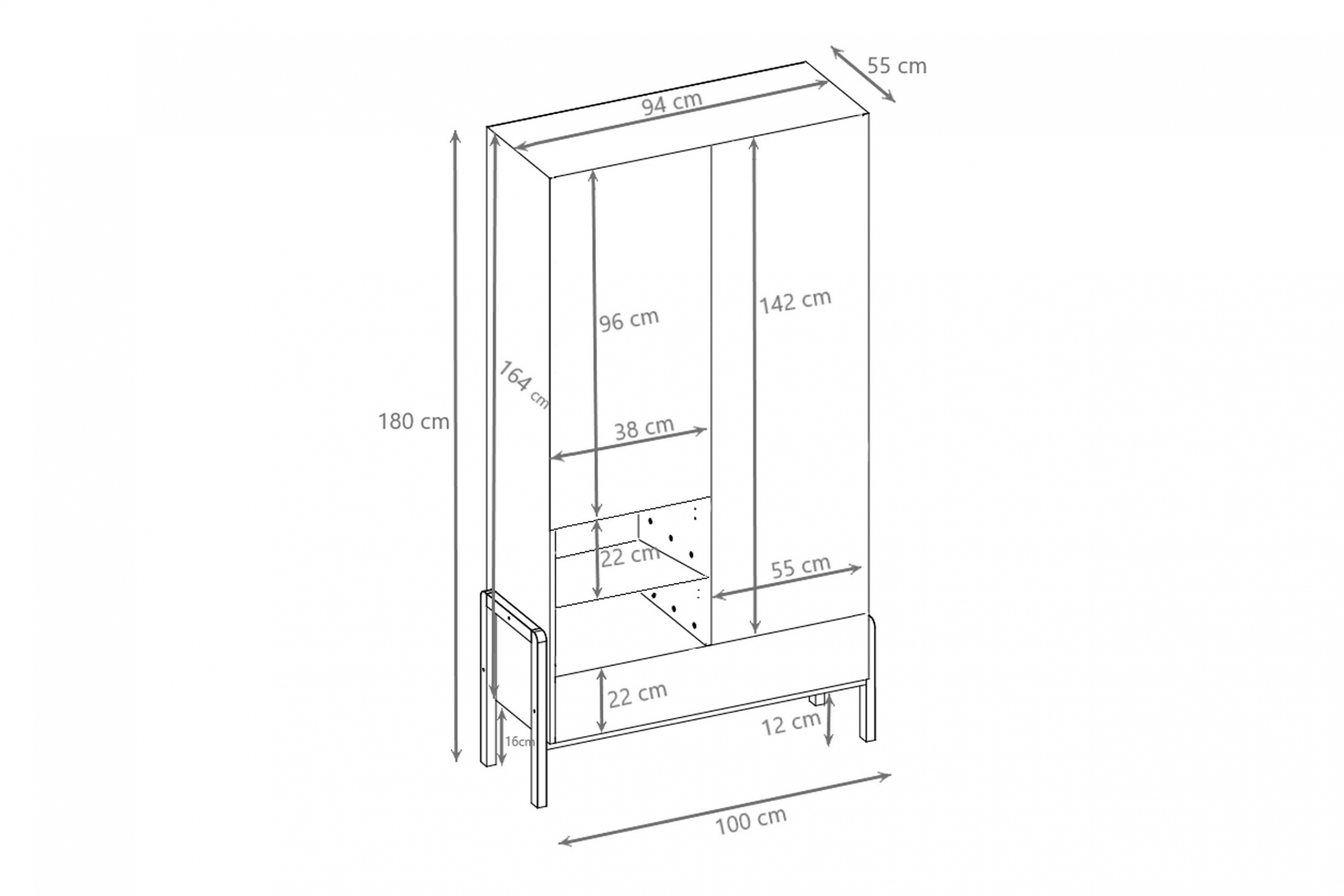 Dětská skříň Silia 100 cm - alpská bílá / dub skříň dziecieca Silia 100 cm - bílá alpská / dub