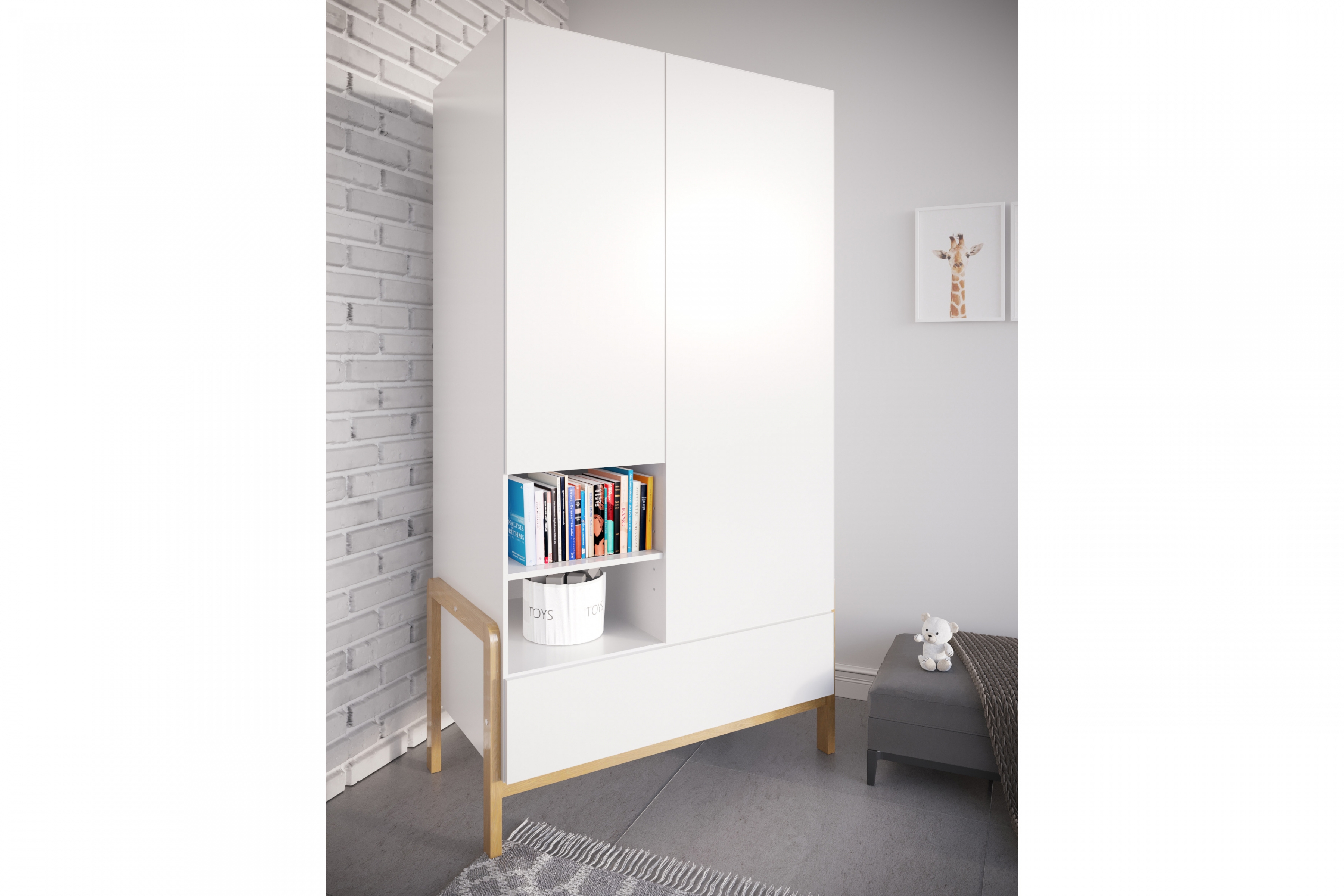 Dětská skříň Silia 100 cm - alpská bílá / dub skříň dziecieca Silia 100 cm - bílá alpská / dub