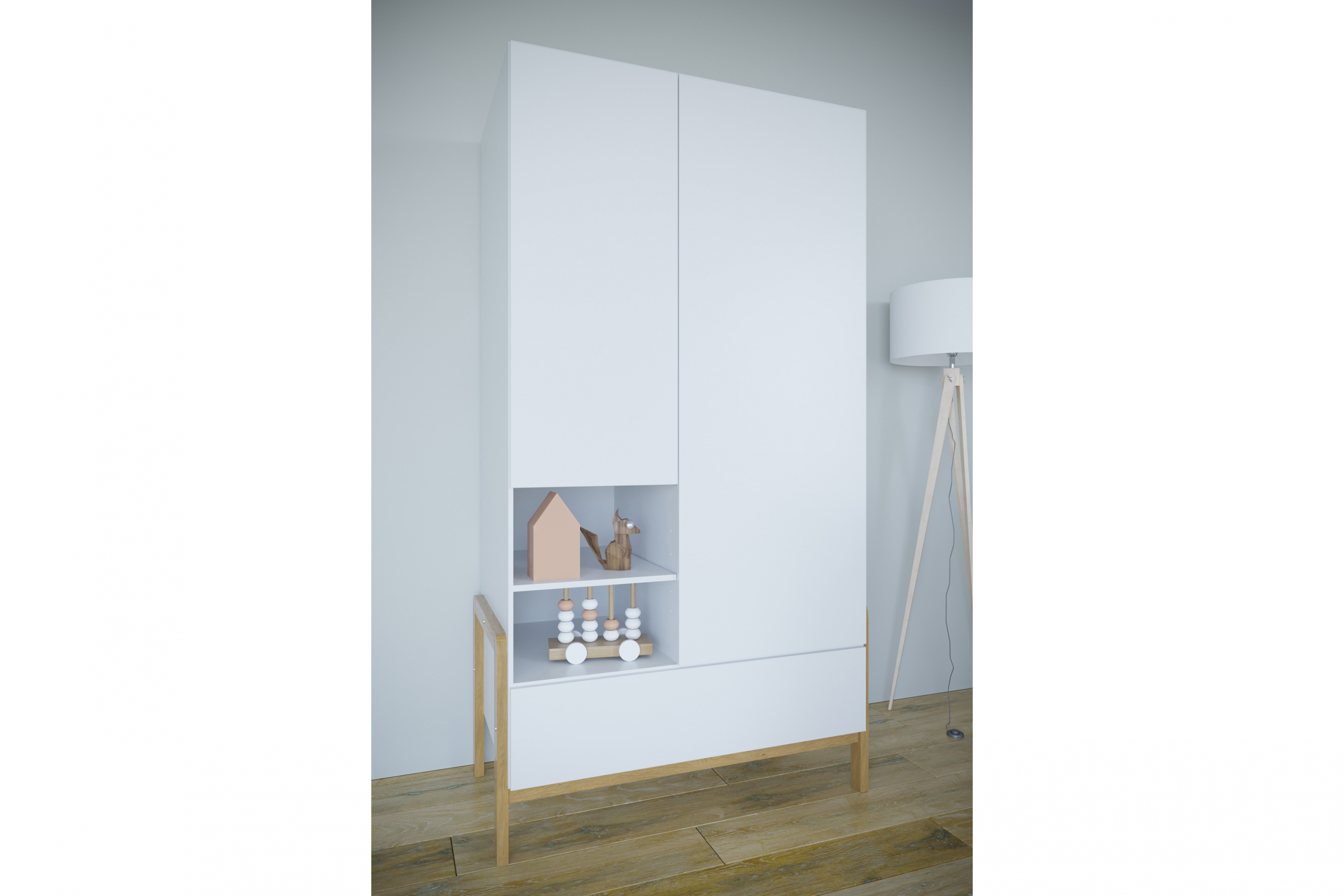 Dětská skříň Silia 100 cm - alpská bílá / dub skříň dziecieca Silia 100 cm - bílá alpská / dub