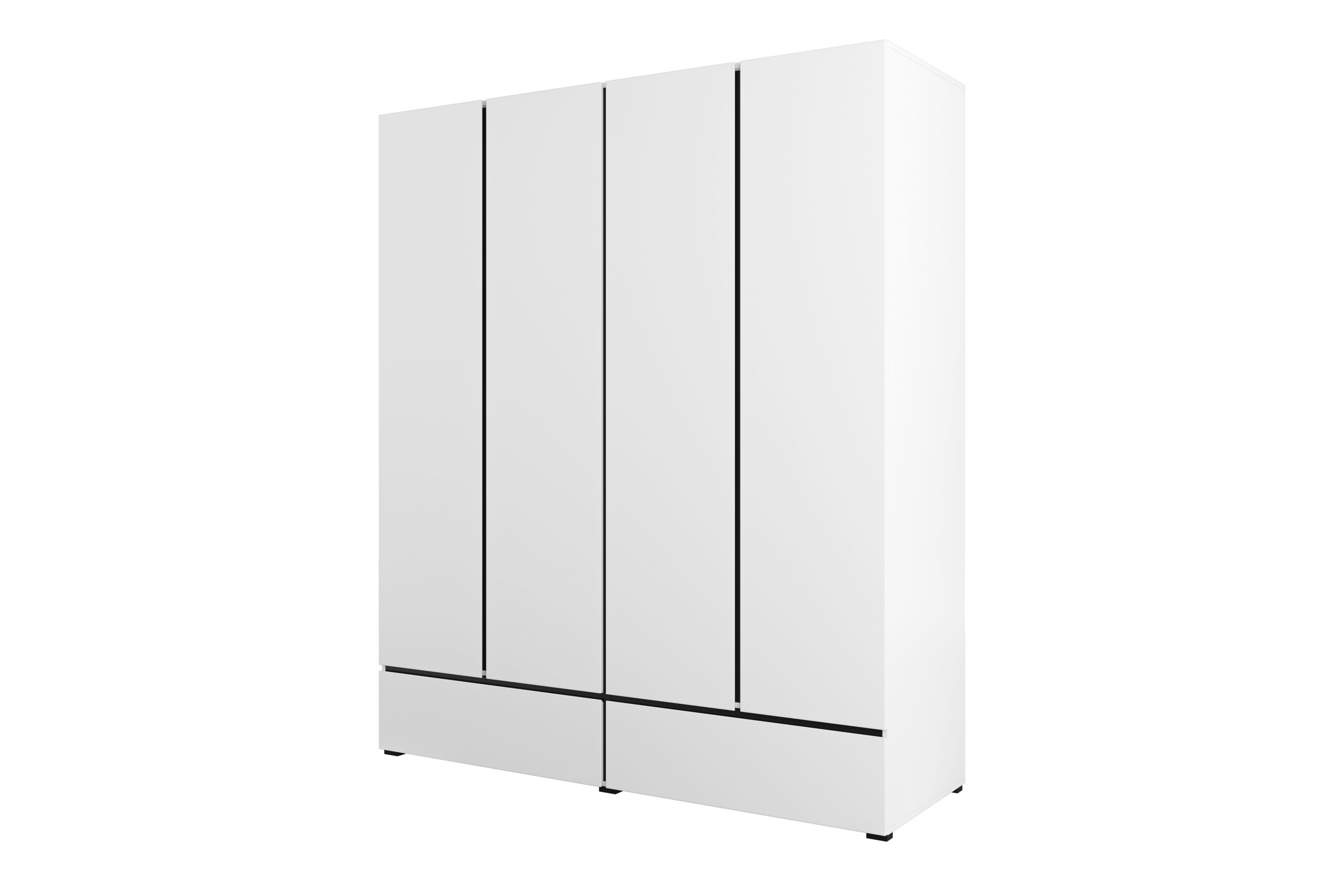 Šatníková skriňa Cross 180 cm so zásuvkami - biela / čierna Skriňa Gramon 180 cm so zásuvkami - biela / čierny