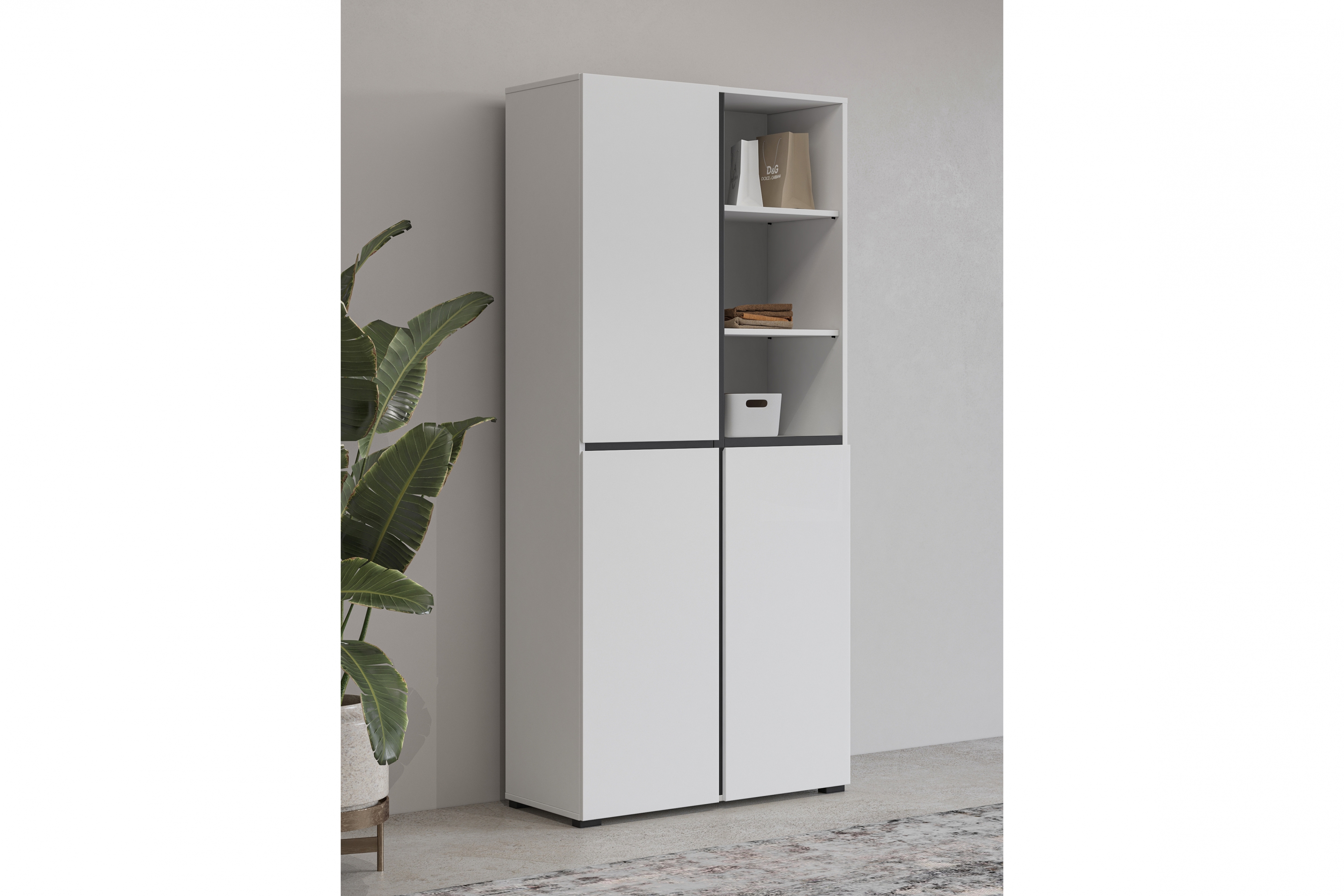 Skriňa Gramon 79 cm - biela / čierna Skriňa Gramon 79 cm - biela / čierny