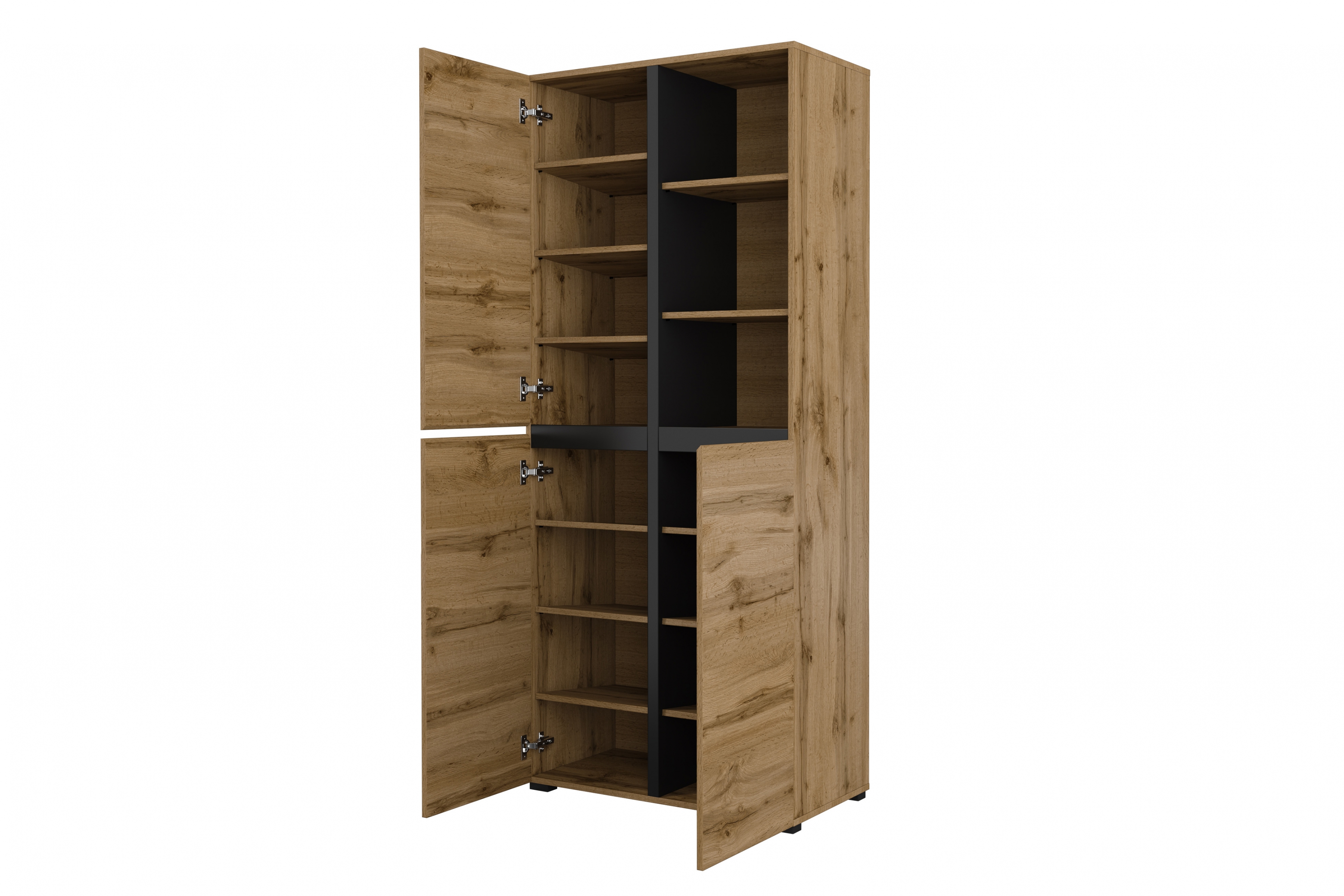 Skříň Cross 79 cm - dub wotan / černá skříň Gramon 79 cm - dub wotan / černá