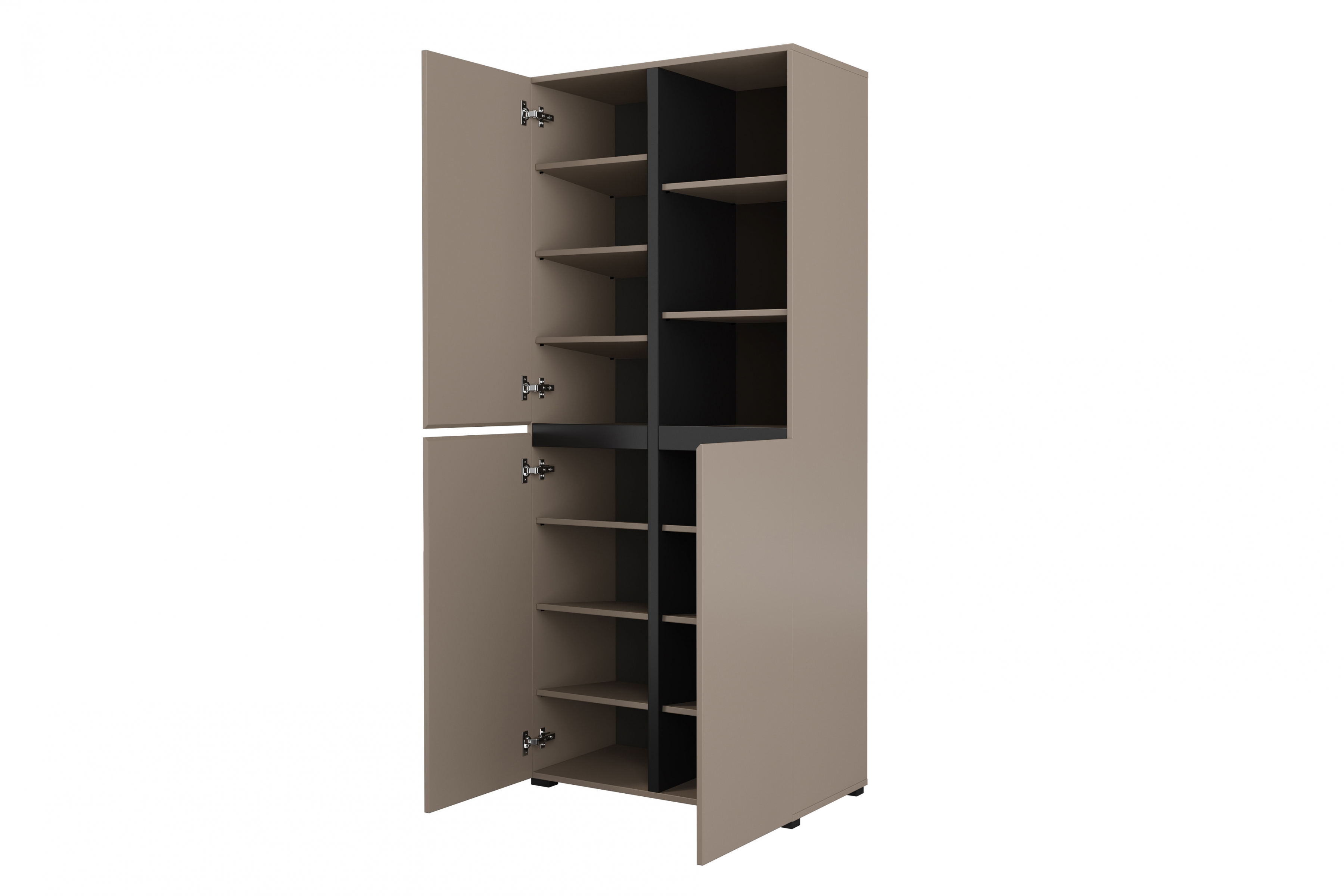 Skříň Cross 79 cm - kašmírová / černá skříň Gramon 79 cm - kašmír / černá