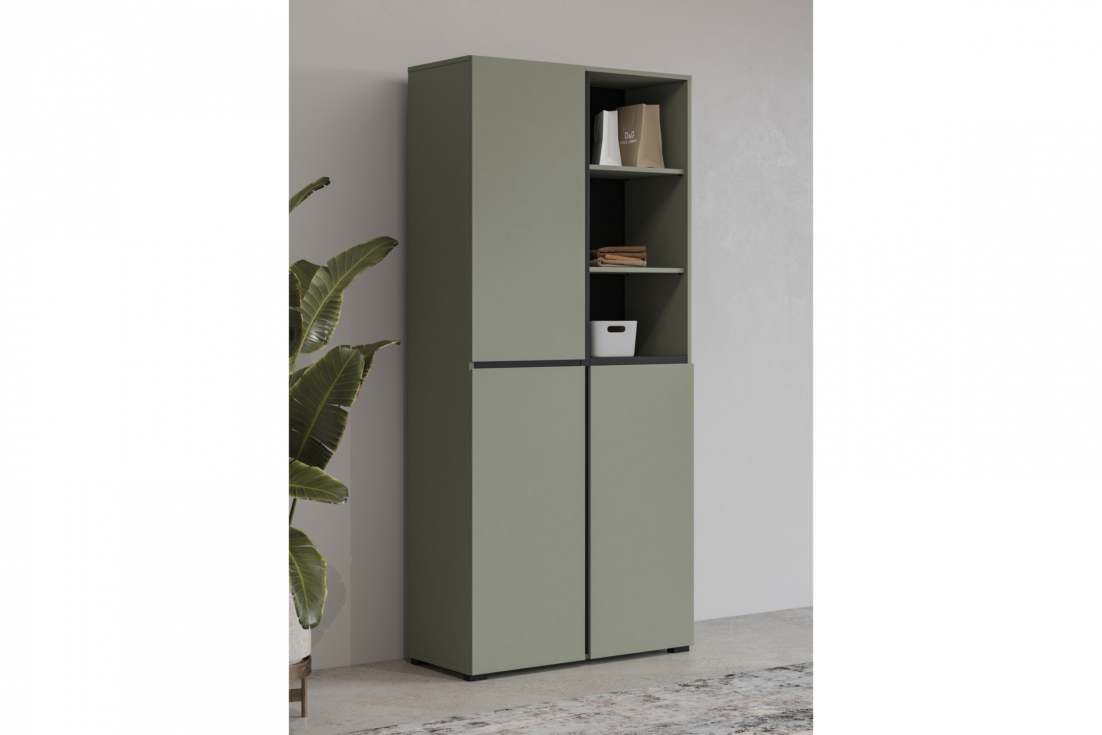 Skriňa Cross 79 cm - zelená / čierna Skriňa Gramon 79 cm - Zelený / Čierny