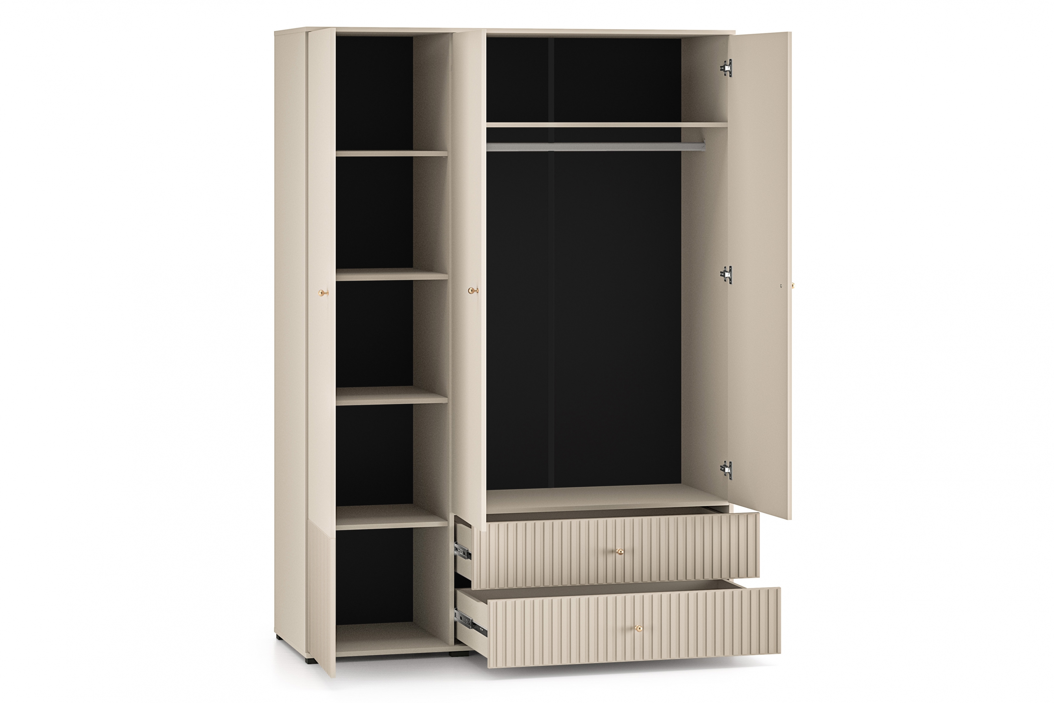 Skriňa Jamuzi so zásuvkami 150 cm - kašmírová Skriňa Jamuzi 22 so zásuvkami 150 cm - kašmír