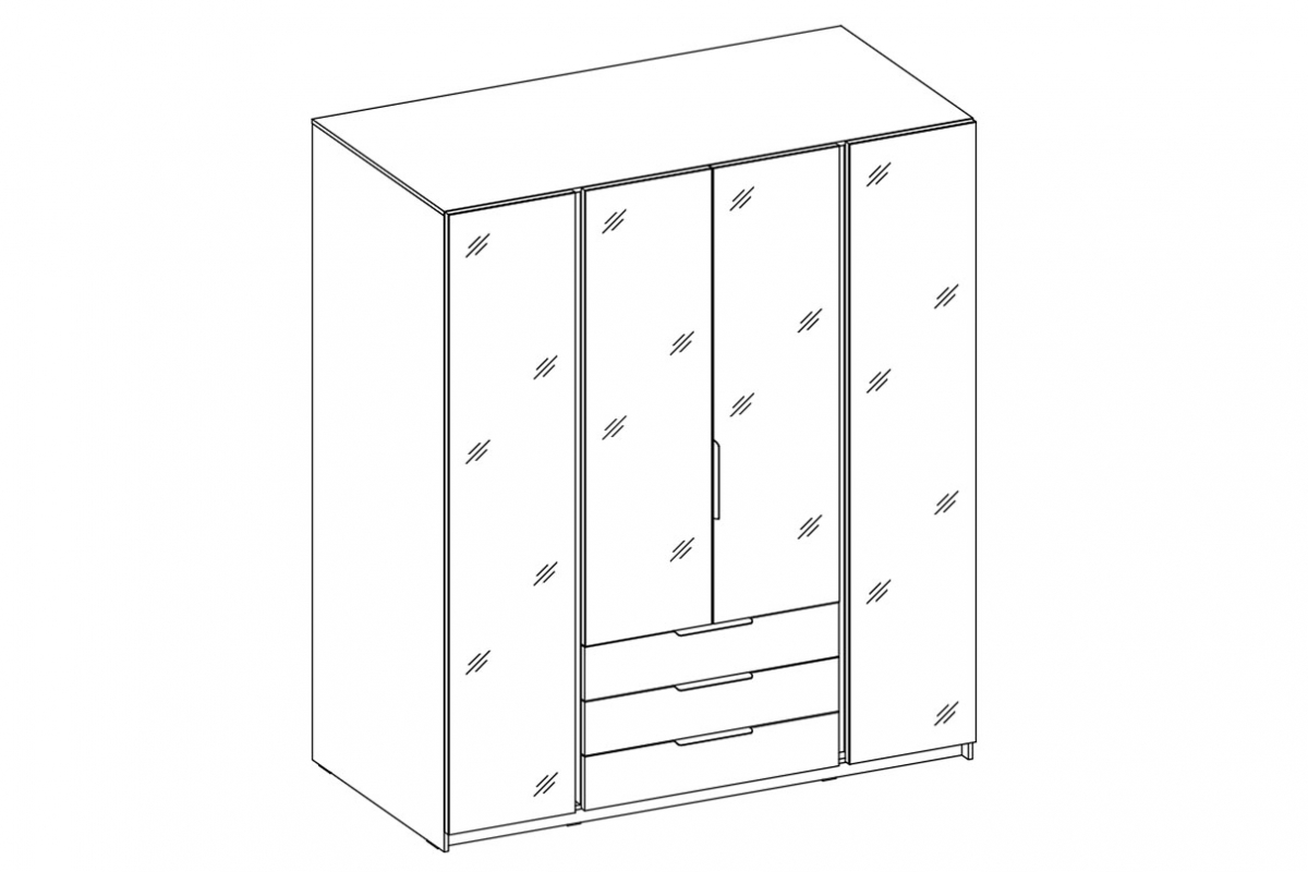 Skříň Sansi 4L3S se zásuvkami a zrcadlem 200 cm - černá / dub evoke skříň Kaja 4L3S s zásuvkami i zrcadlem 200 cm - černá / dub evoke