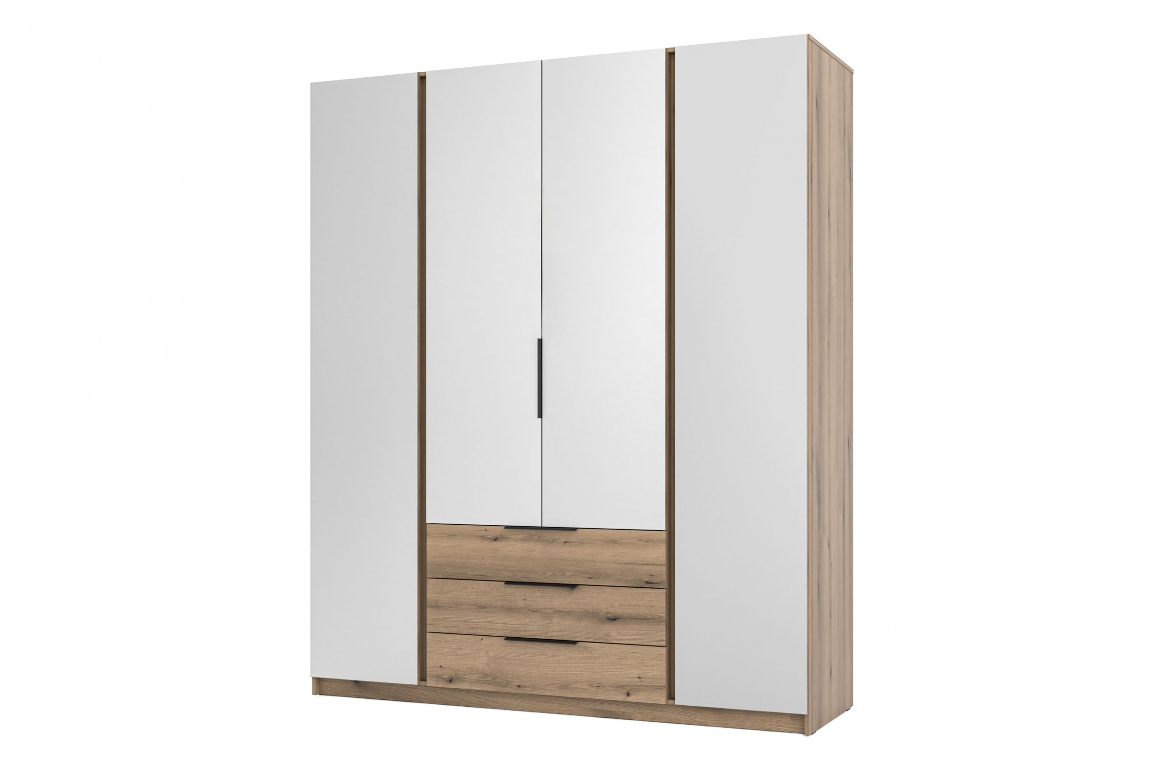 Skříň Sansi 4L3S se zásuvkami a zrcadlem 200 cm - dub evoke skříň Kaja 4L3S s zásuvkami i zrcadlem 200 cm - dub evoke