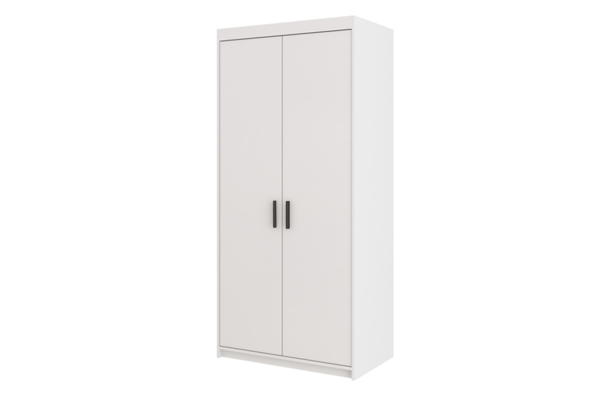 Skříň Lena 2D 90 cm - bílá mat dvoudveřová šatní Skříň