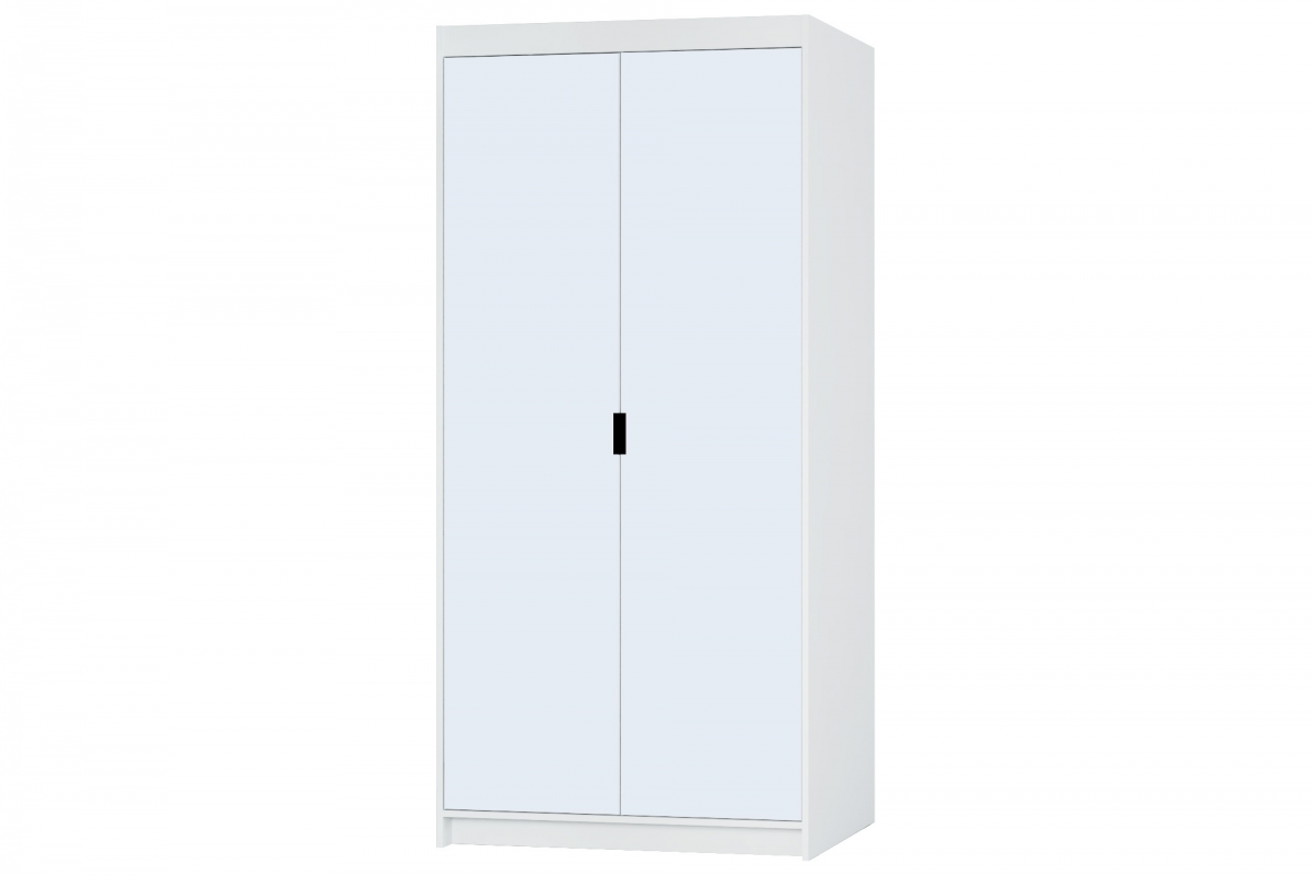 Skříň Lena 2D se zrcadlem 90 cm - bílá skříň Lena 2D z zrcadlem 90 cm - Bílý