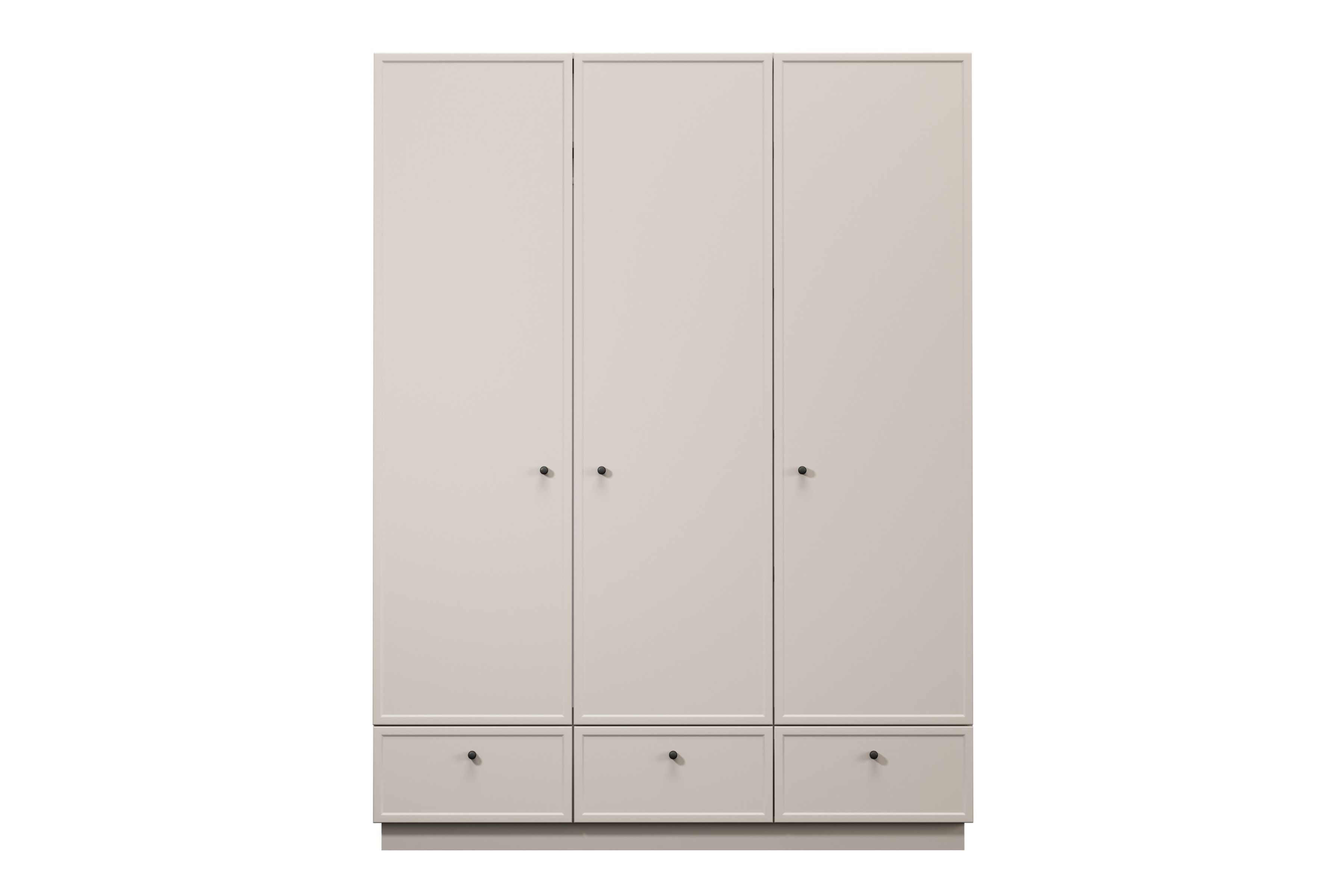 Šatníková skriňa Lorini 150 cm - kašmírová / čierne úchytky G Skriňa Lorini 150 cm z policami - kašmír / čierny úchyty