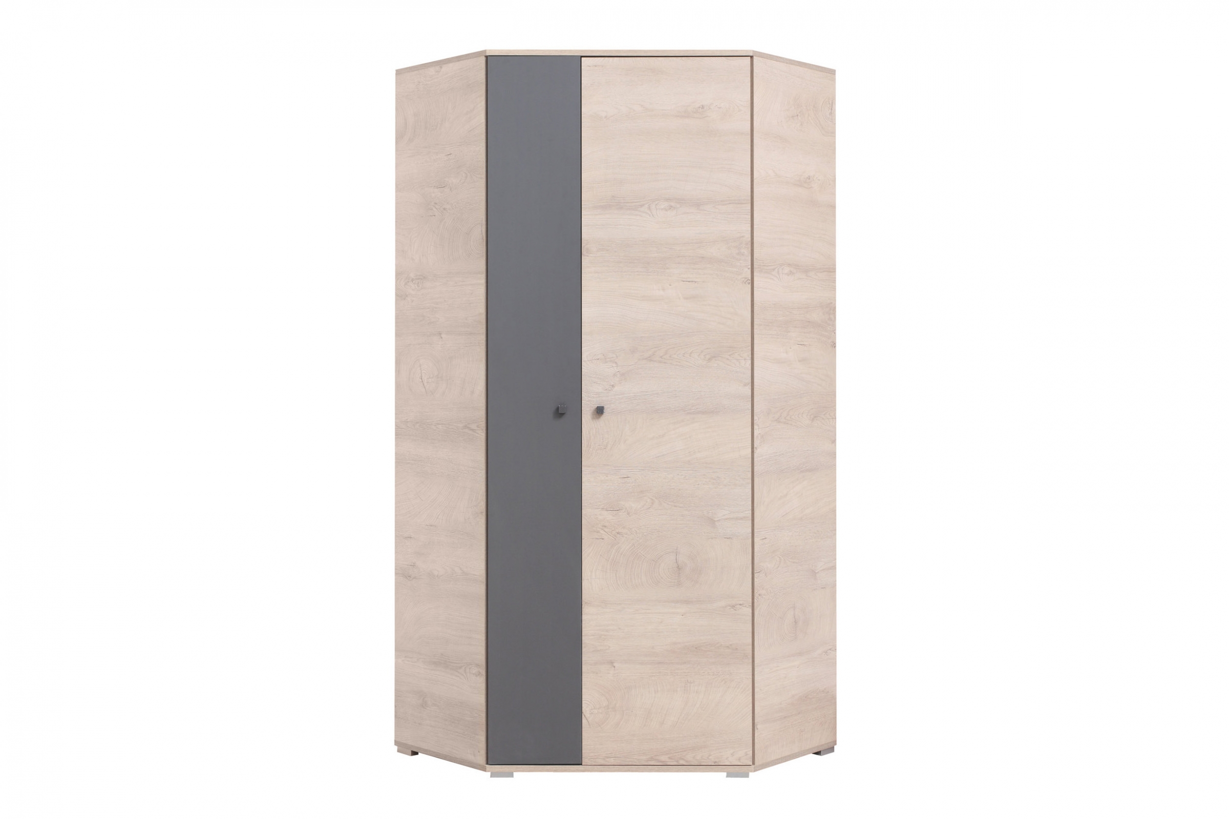 Rohová šatní skříň Ciljo 90 cm - dub / antracit skříň mlodziezowa Delta DL2 L/P - 90 cm - dub / antracitová