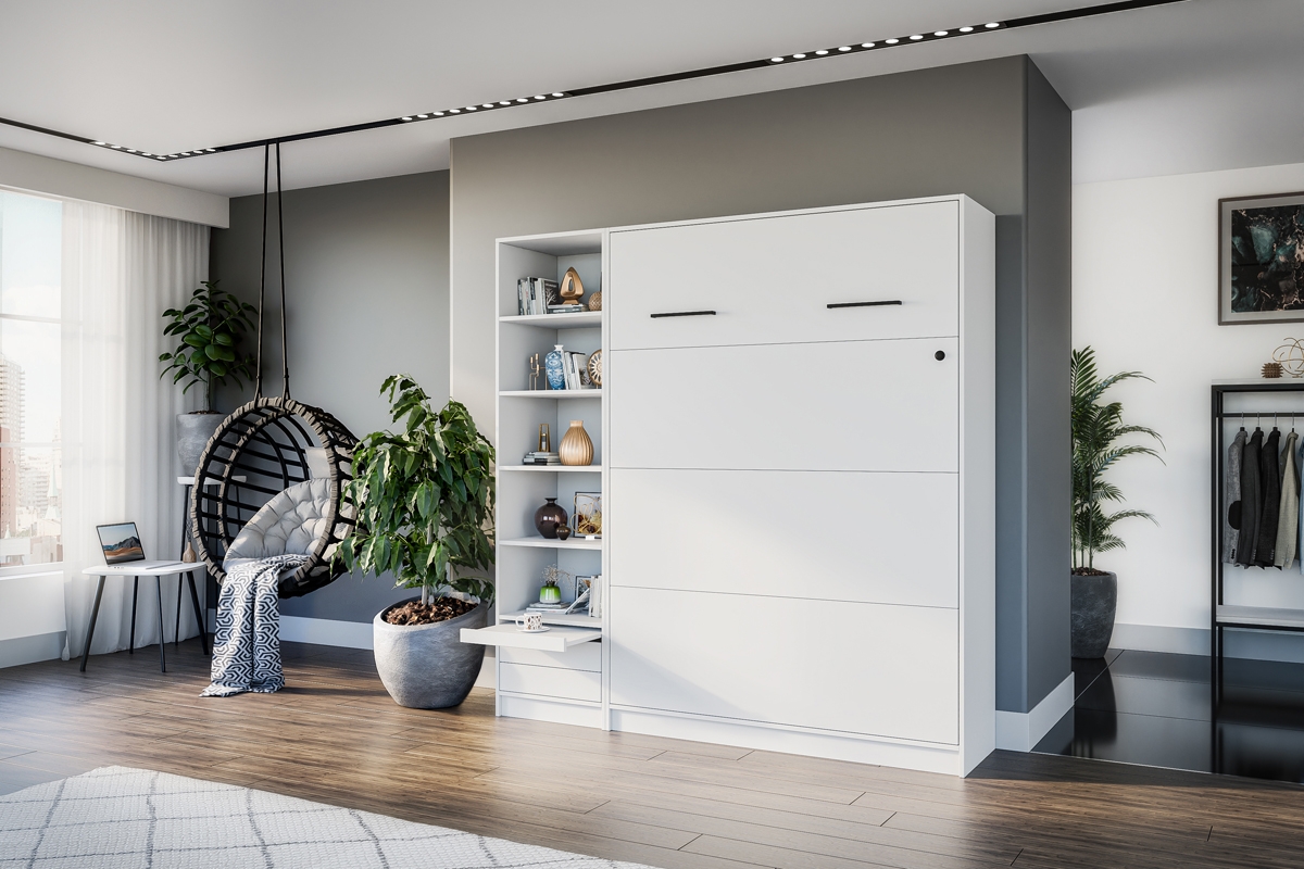 Skriňa Modern W 60 cm k vertikálnej sklápacej posteli - biely mat Sklápacia posteľ do obývačky