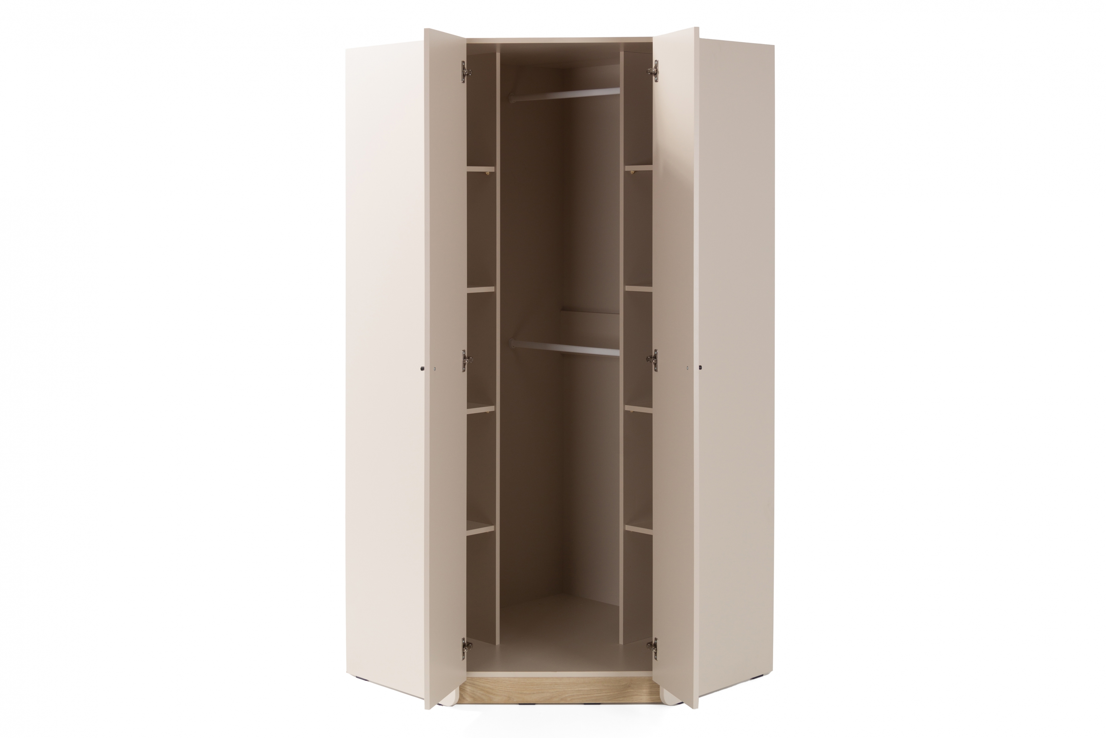 Rohová skriňa Alessio 95 cm - béžová / dub olejovaný Rohová skriňa Alessio 2 - 95 cm - Béžová Pieskový / Dub olejowany